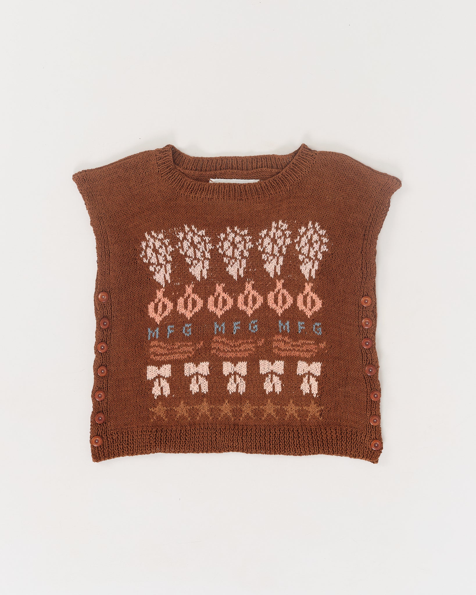 Button Knit Vest - Brown Contest