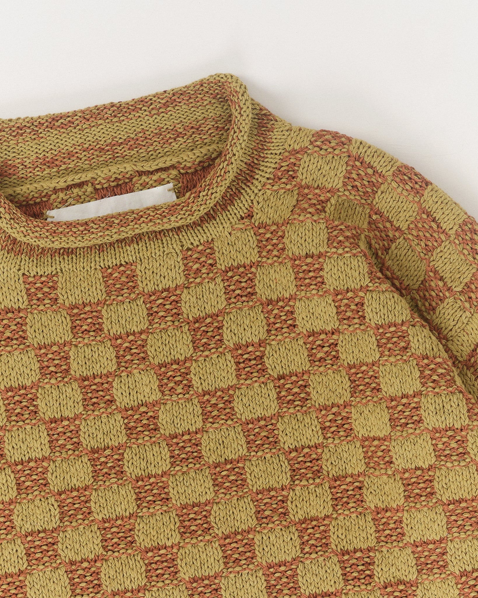 Twinsun Knit Rollneck - Olive Checker