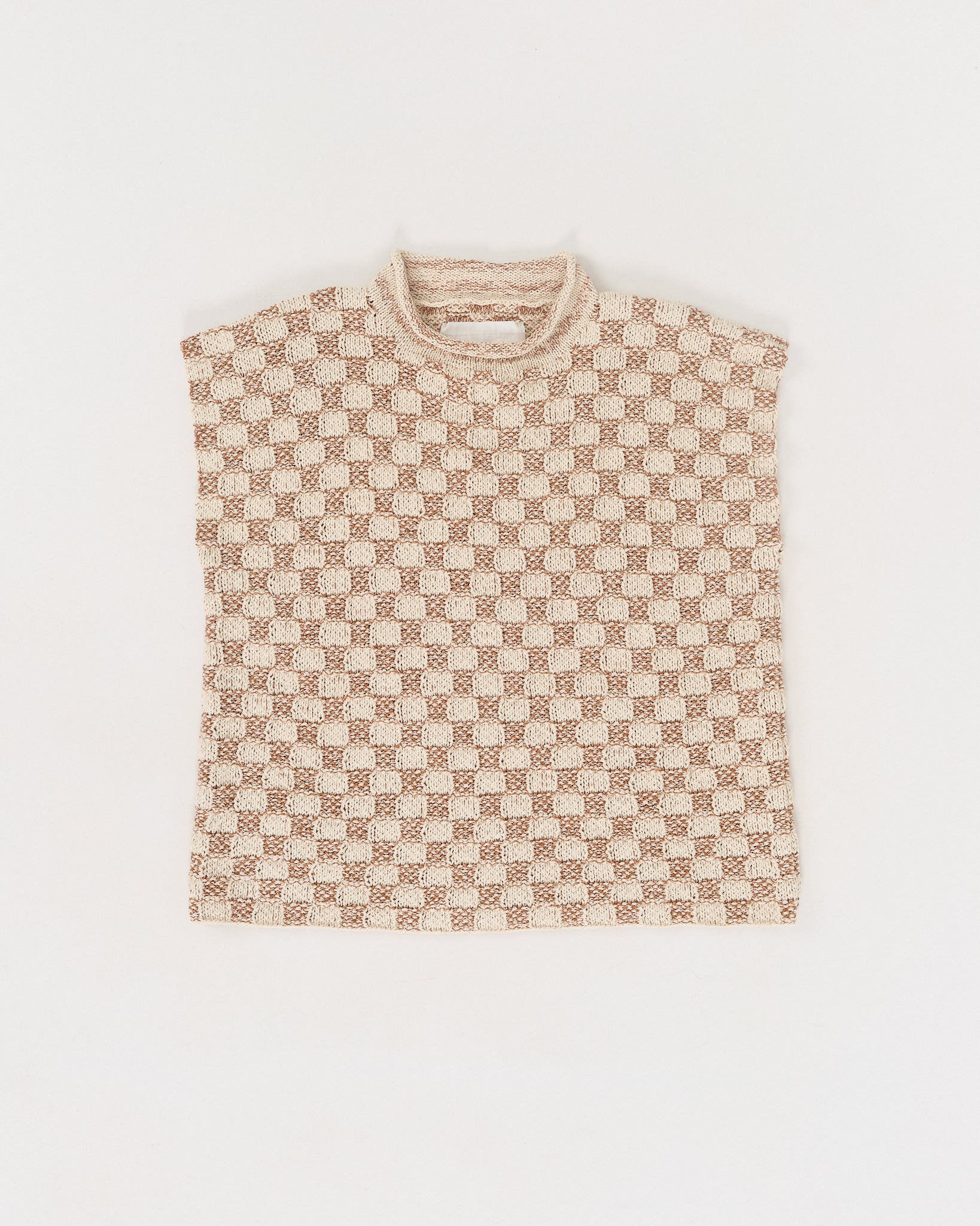 Twinsun Knit Vest - Sand Checker