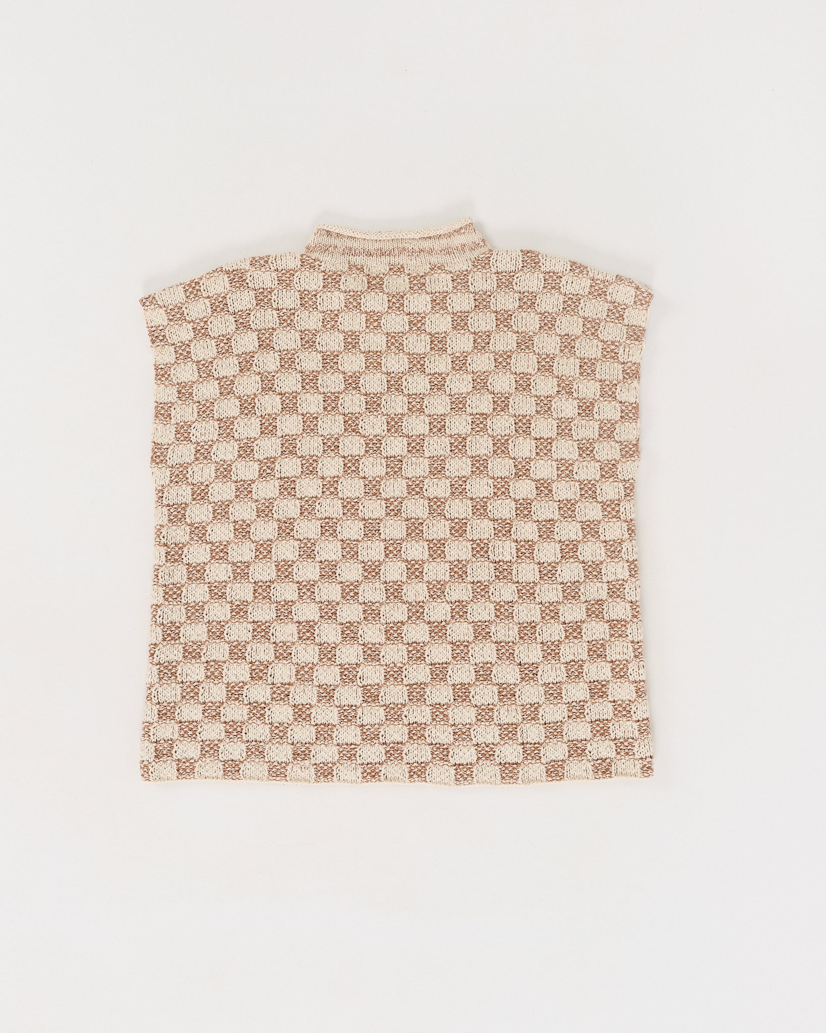 Twinsun Knit Vest - Sand Checker