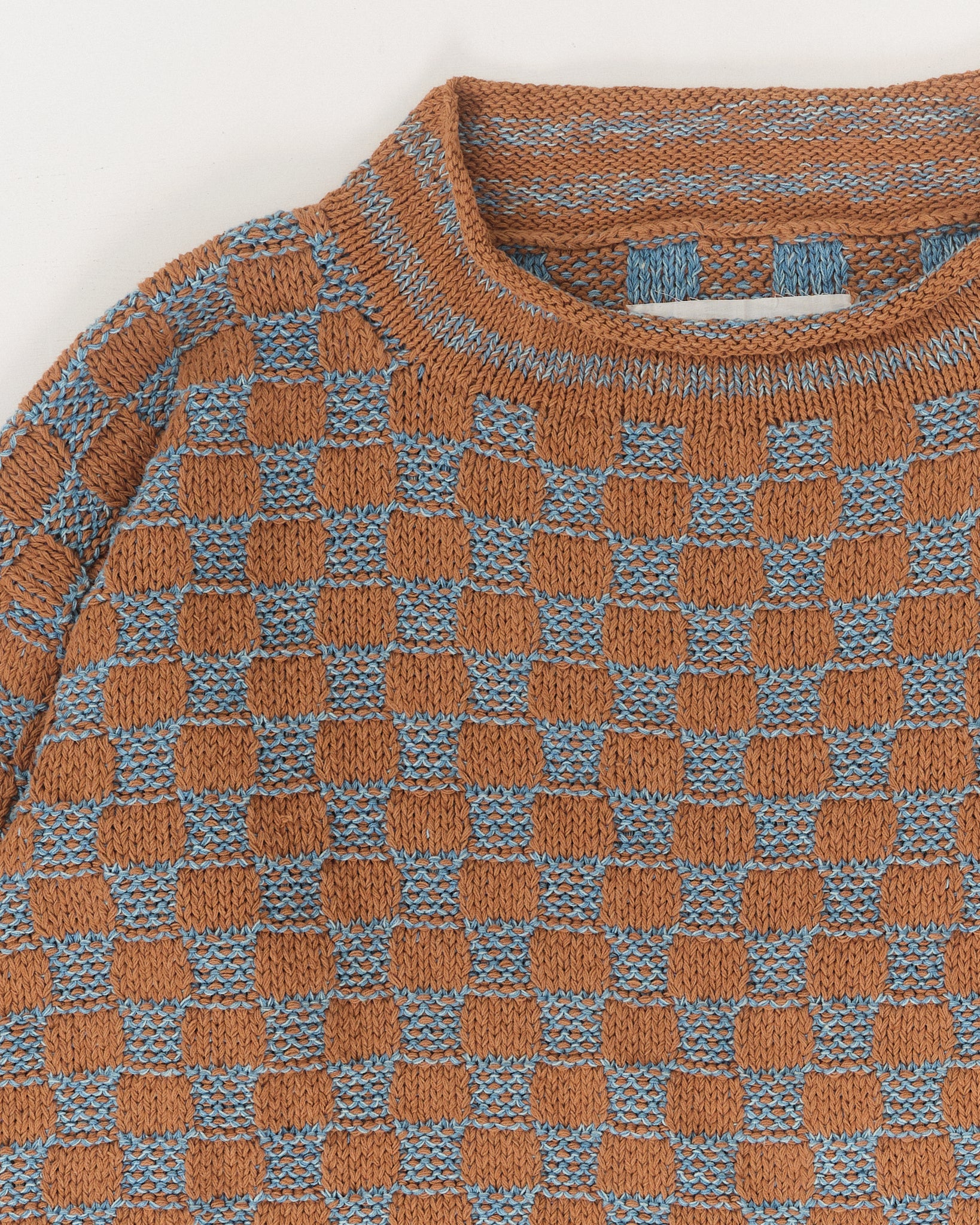 Twinsun Knit Rollneck - Indigo Checker