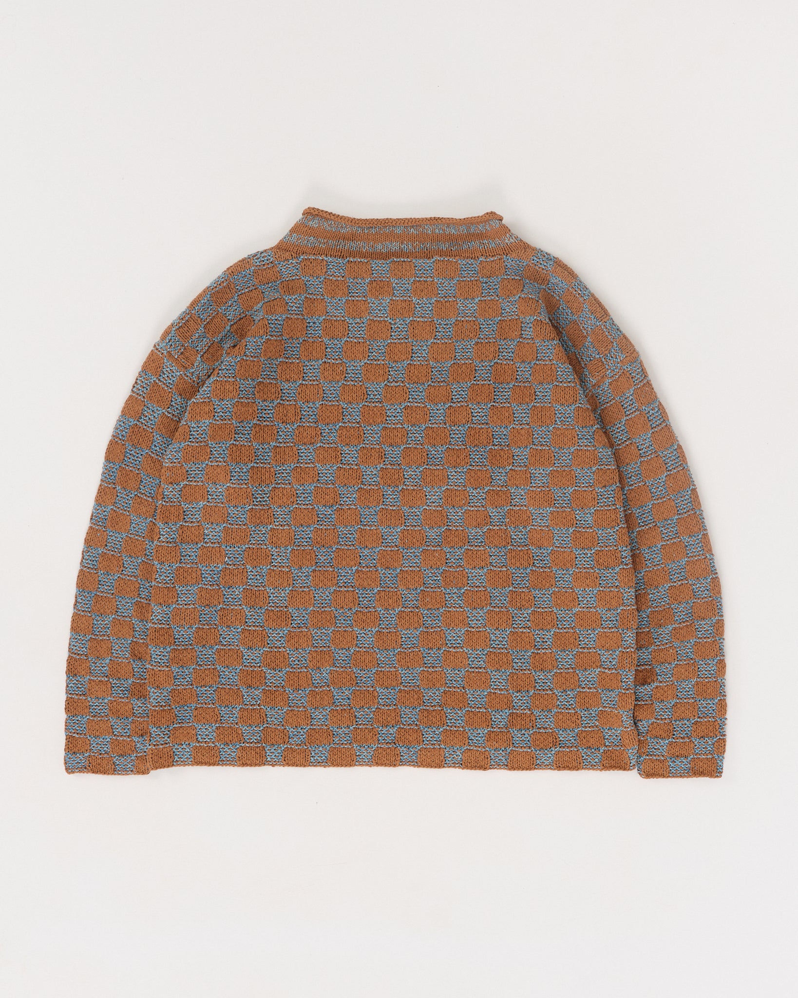 Twinsun Knit Rollneck - Indigo Checker