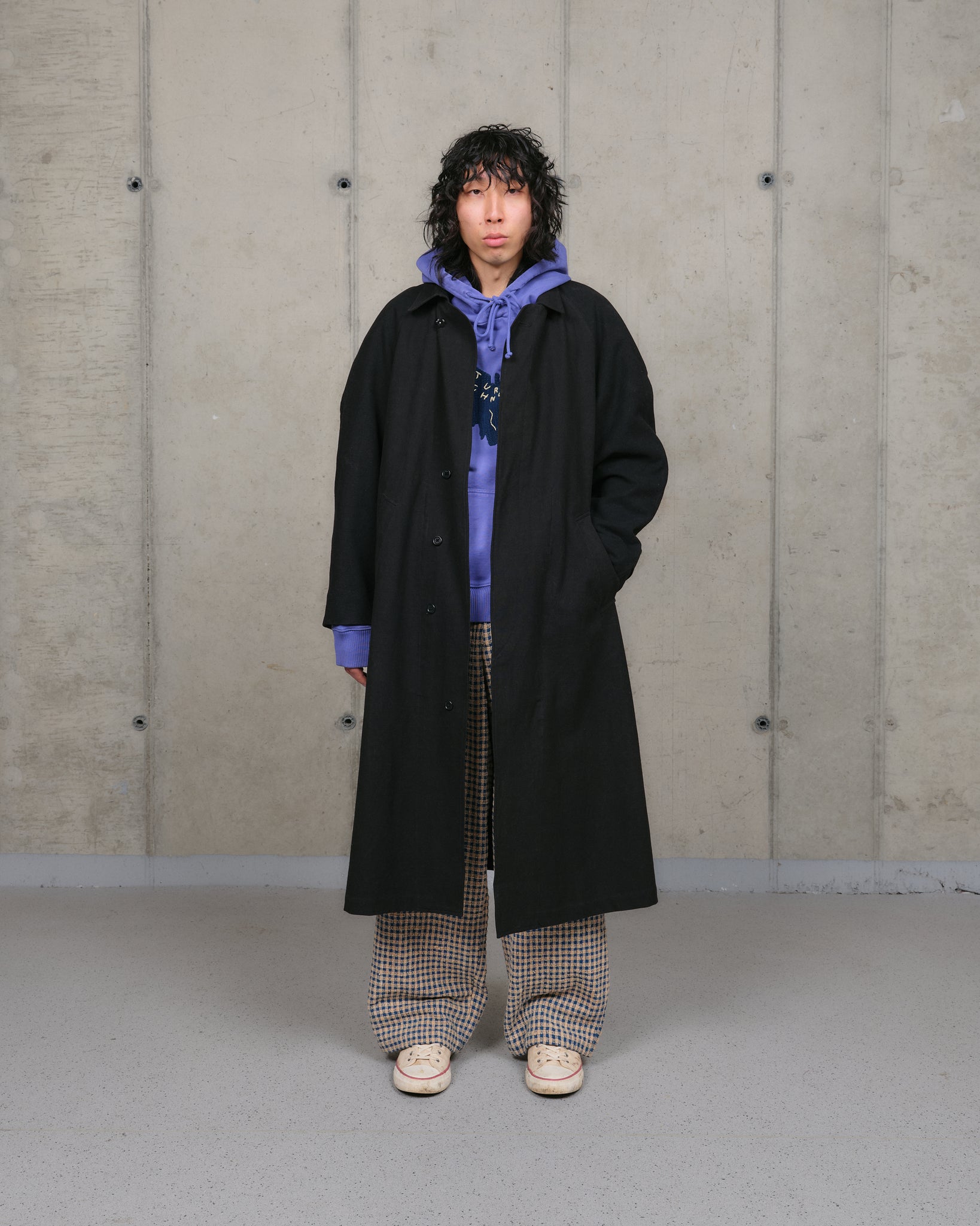 Atlas Overcoat - Black Slub