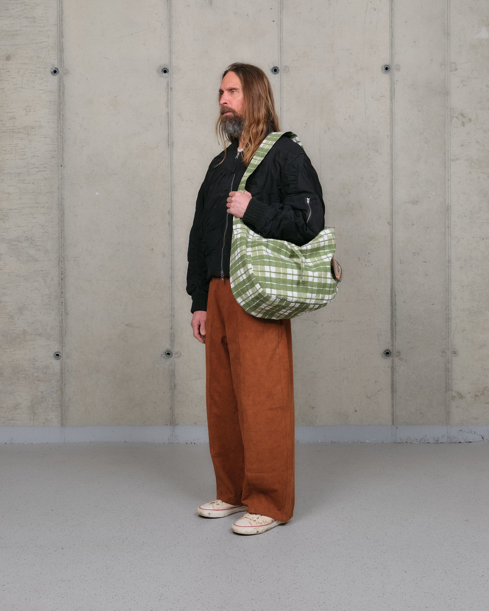 Big Shop Tote - Olive Check