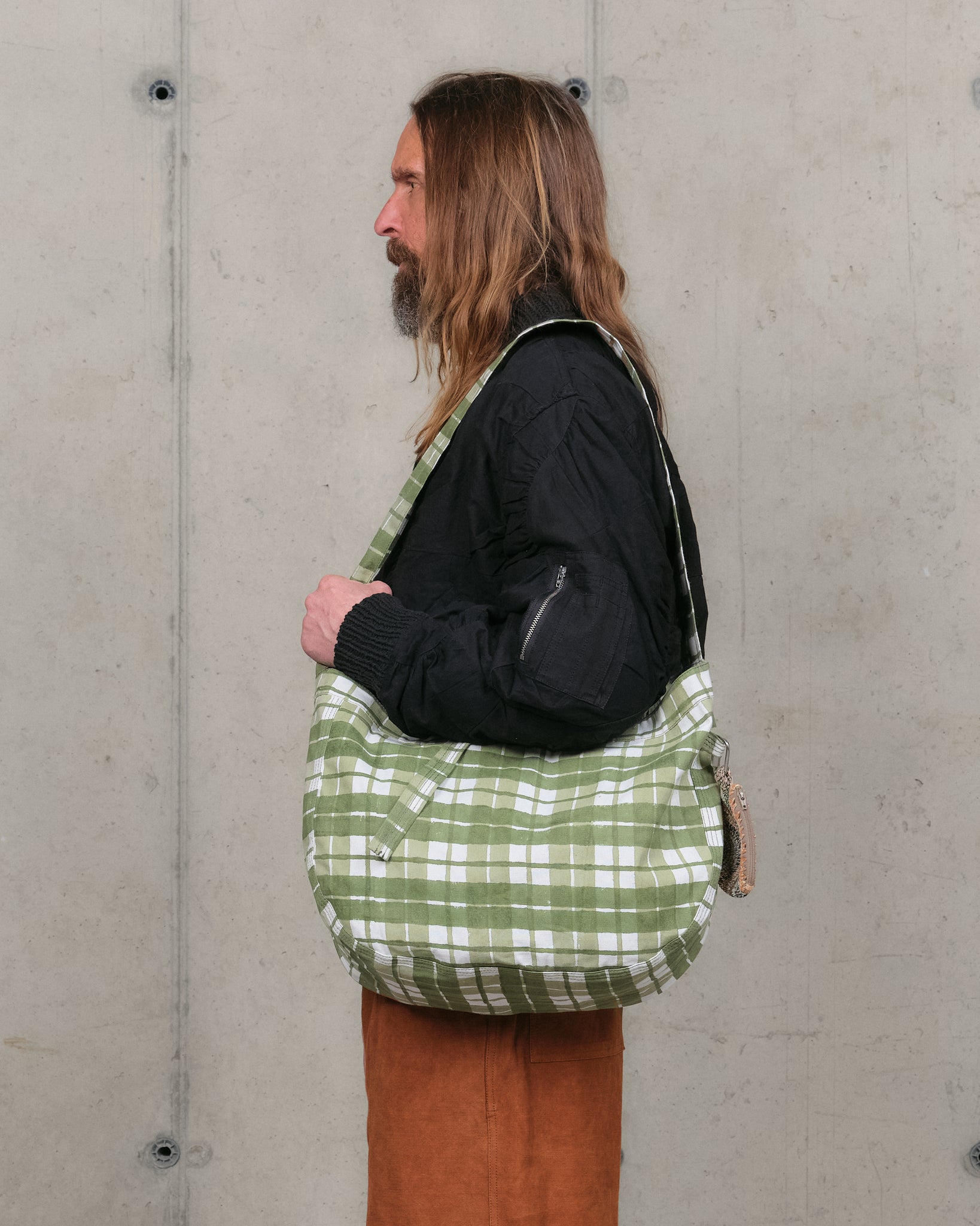 Big Shop Tote - Olive Check