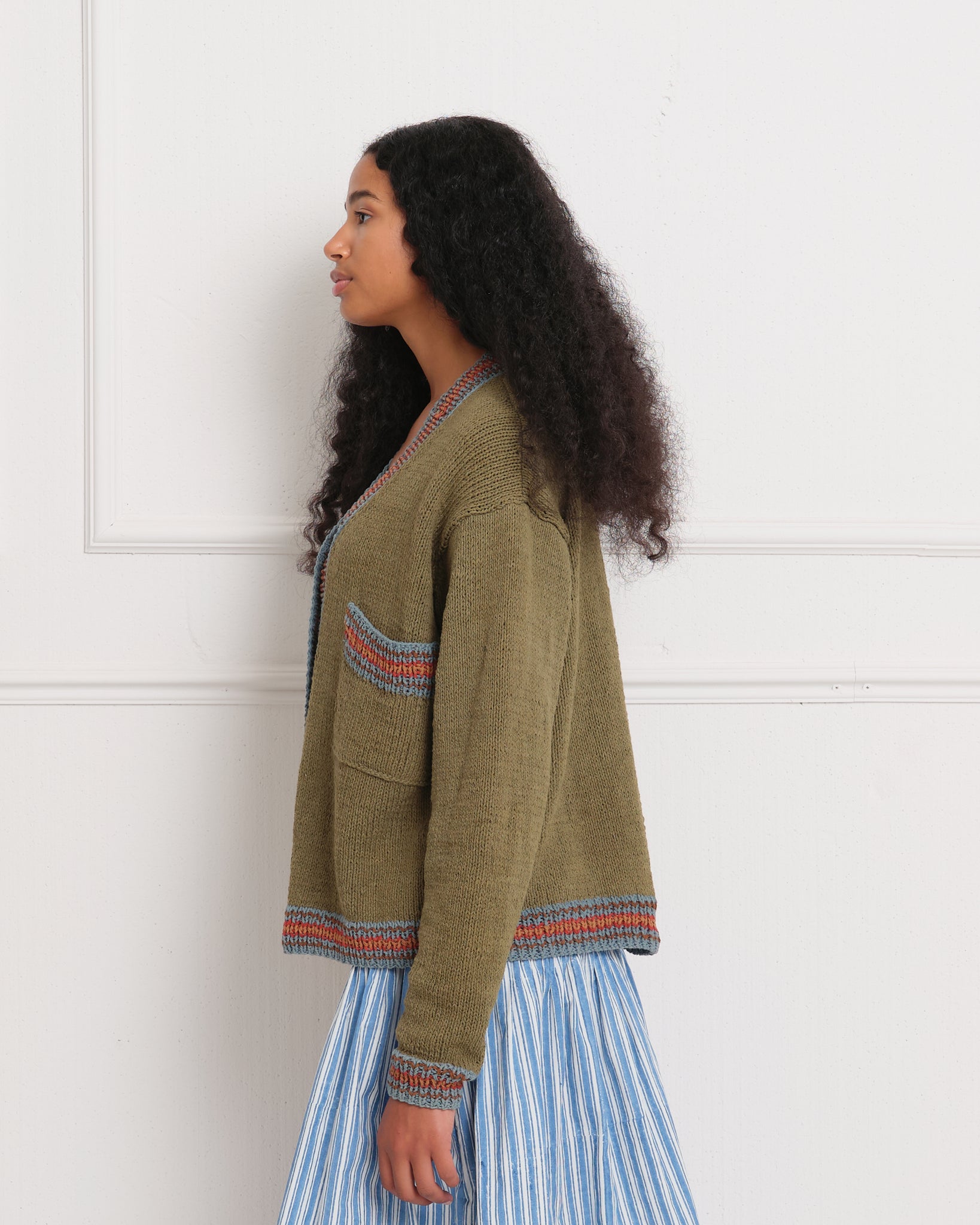 Bulb Knit Cardigan - Olive