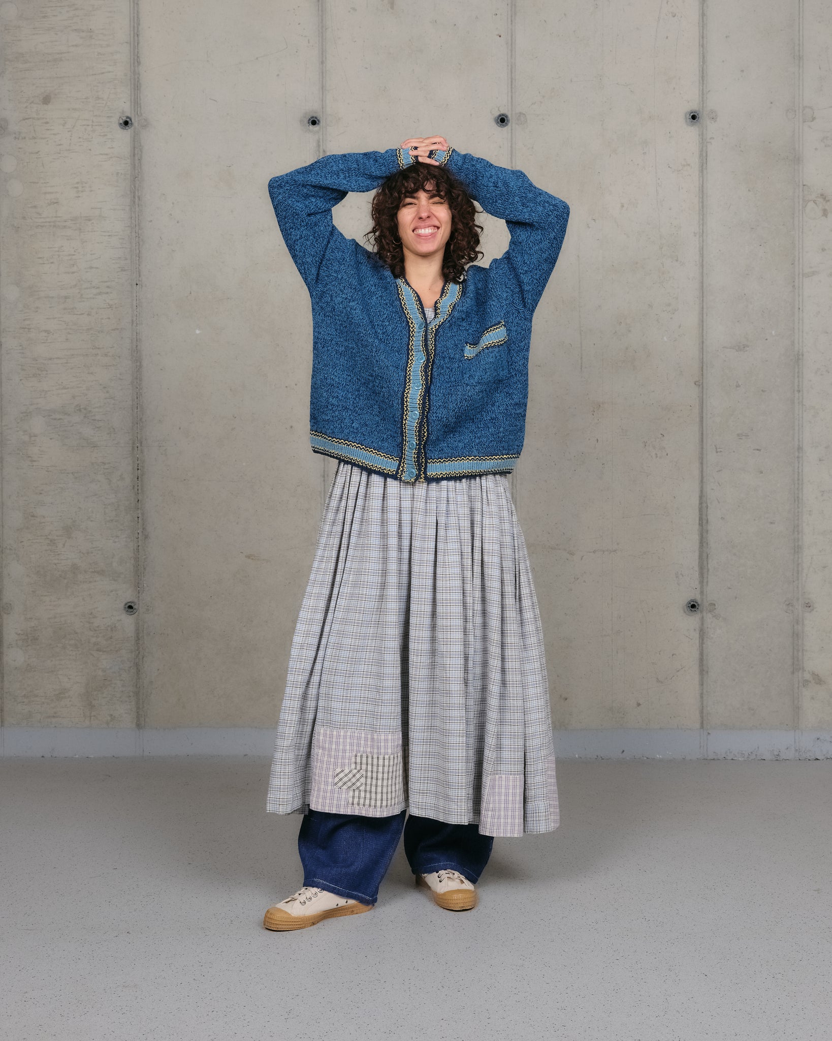 Bulb Knit Cardigan - Twisted Indigo
