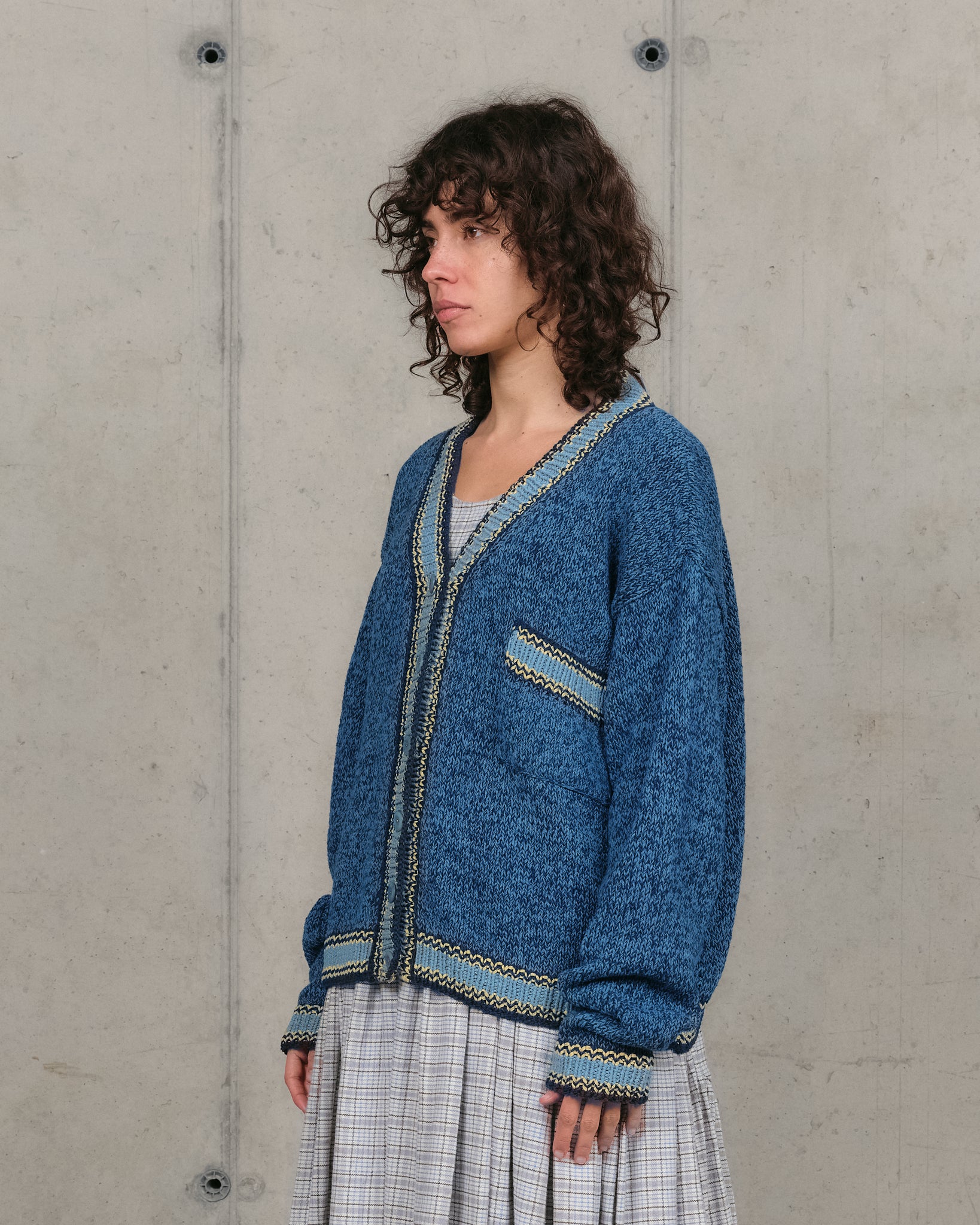Bulb Knit Cardigan - Twisted Indigo