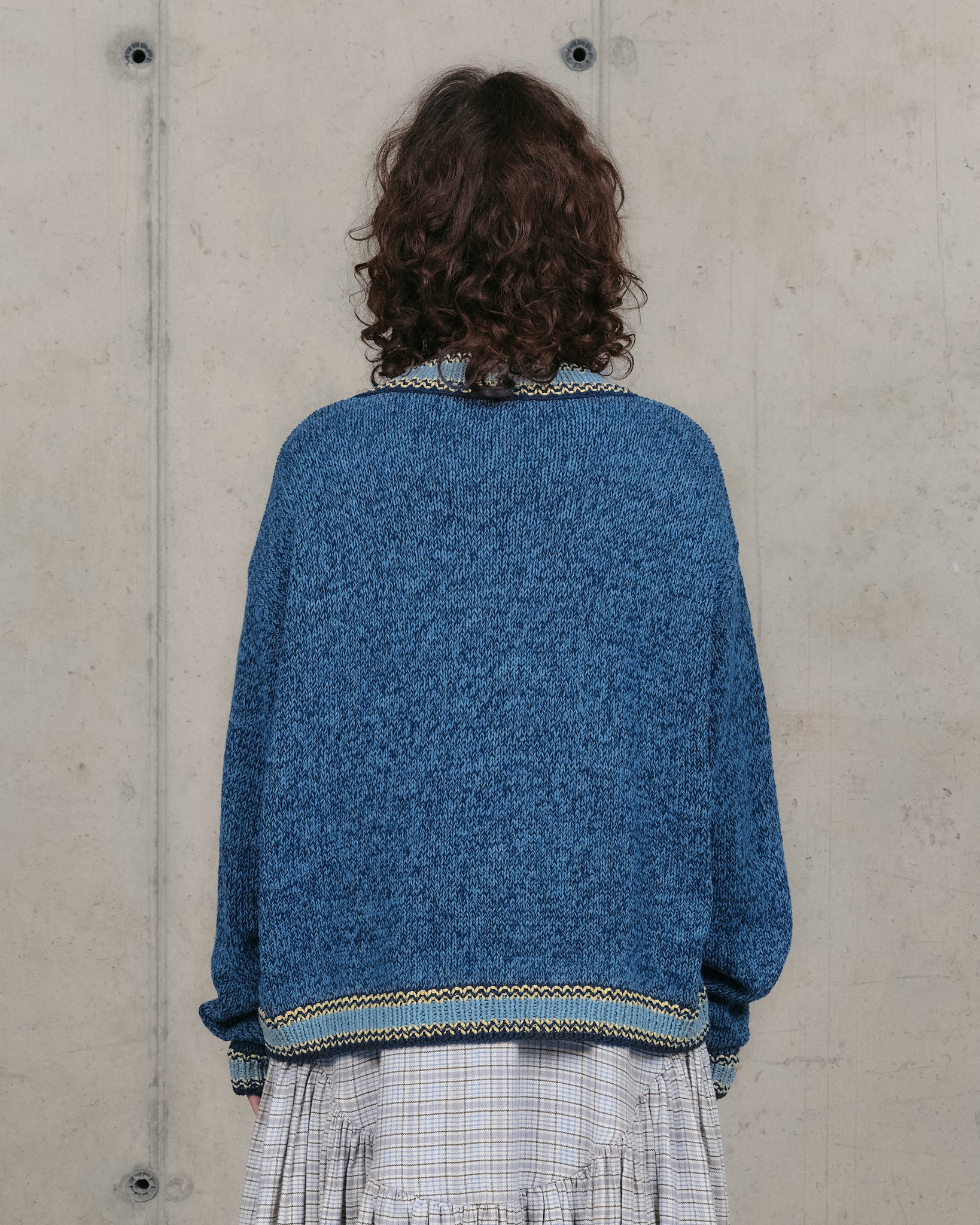 Bulb Knit Cardigan - Twisted Indigo