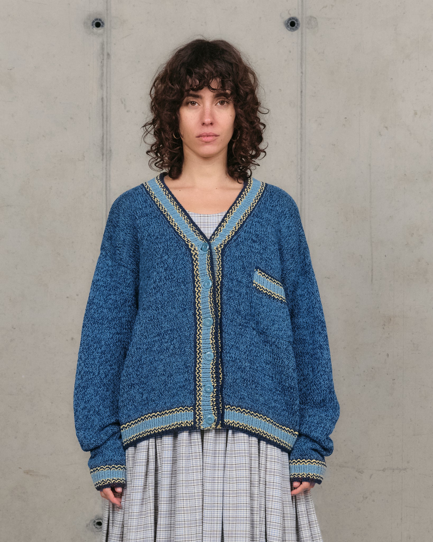 Bulb Knit Cardigan - Twisted Indigo