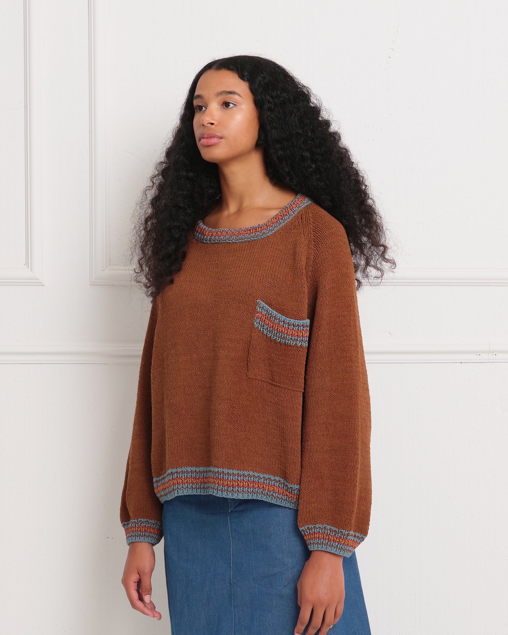 Bulb Knit Jumper - Brown