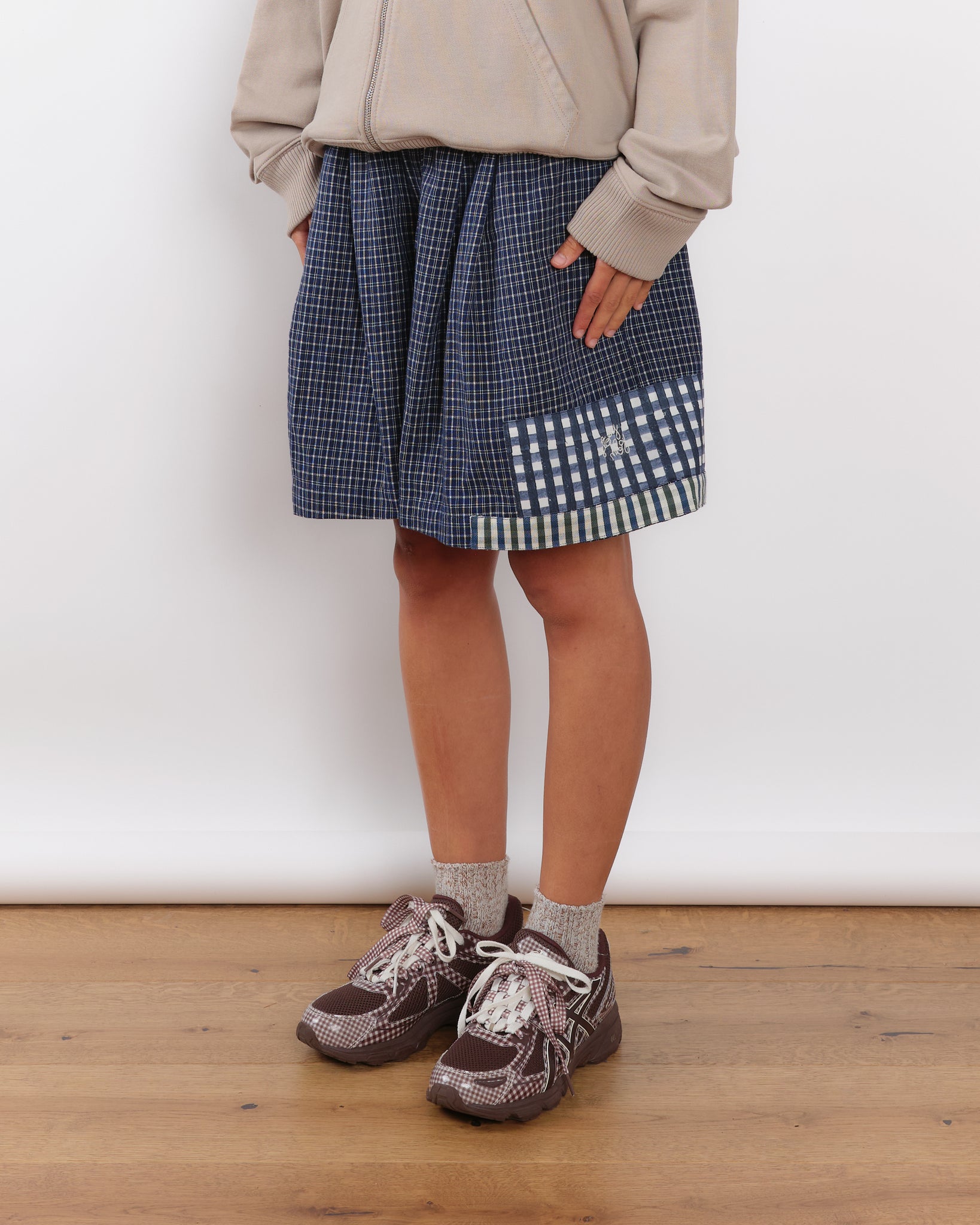Bridge Shorts - Indigo Picnic Handloom