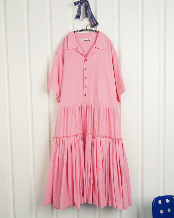 Apple Dress - Pink Pleated