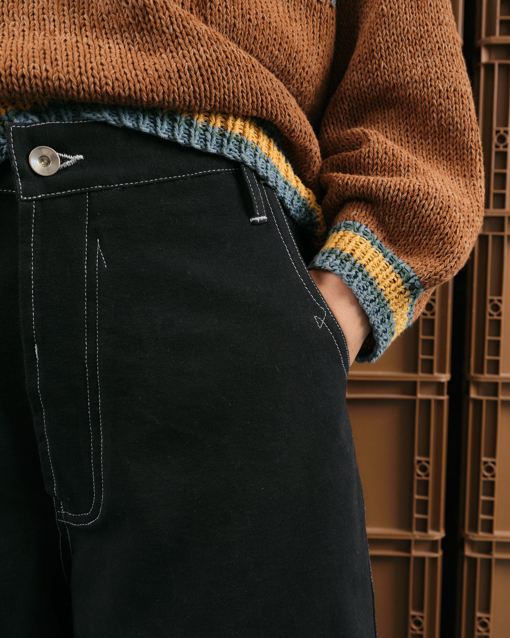 Home Pants - Black Wonky-Wear