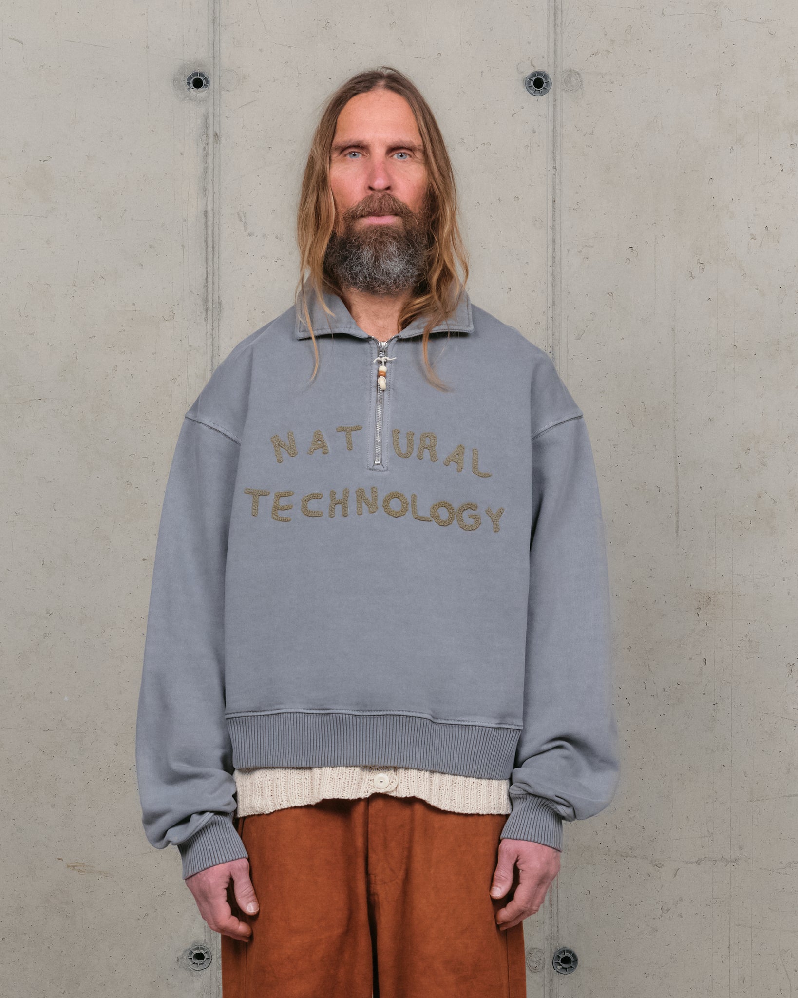 Geo Pullover - Washed Grey