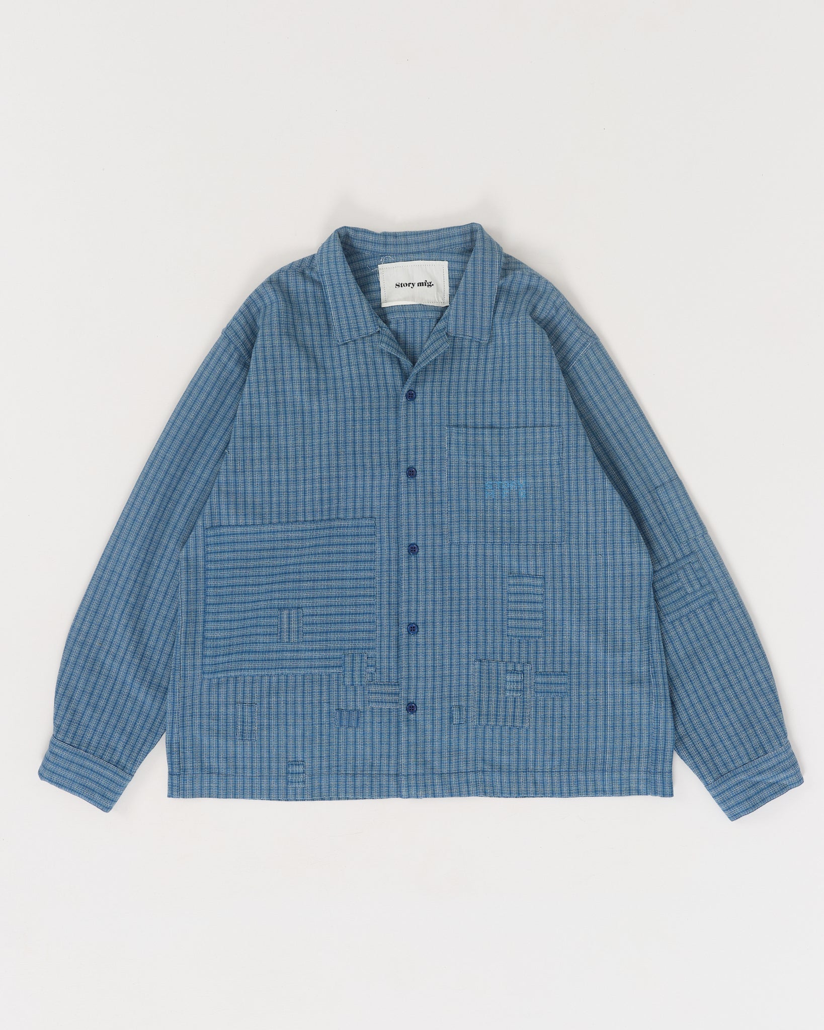 Greetings Shirt LS - Indigo Check Scarecrow