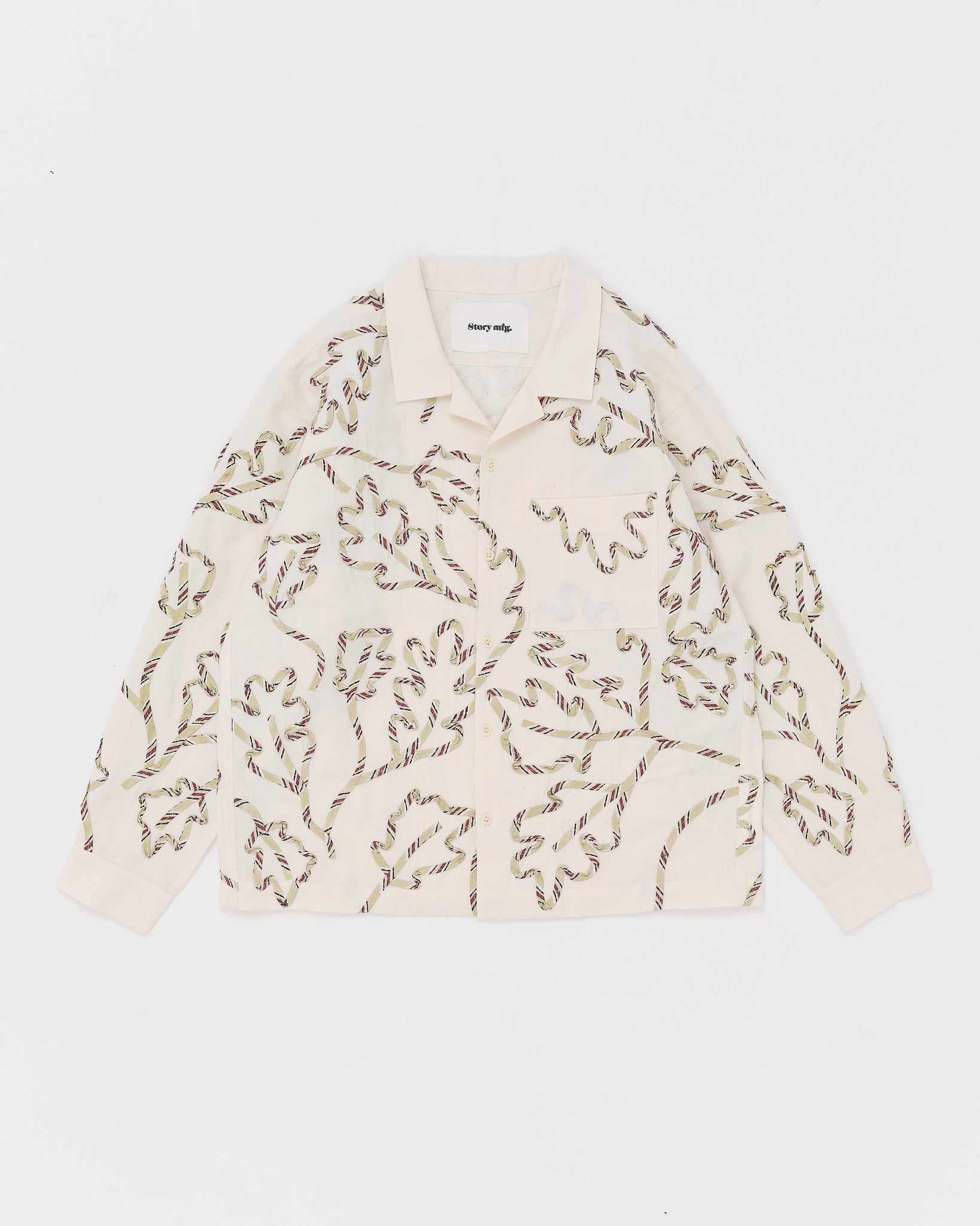 Greetings Shirt LS - Sage Leaf Ribbon