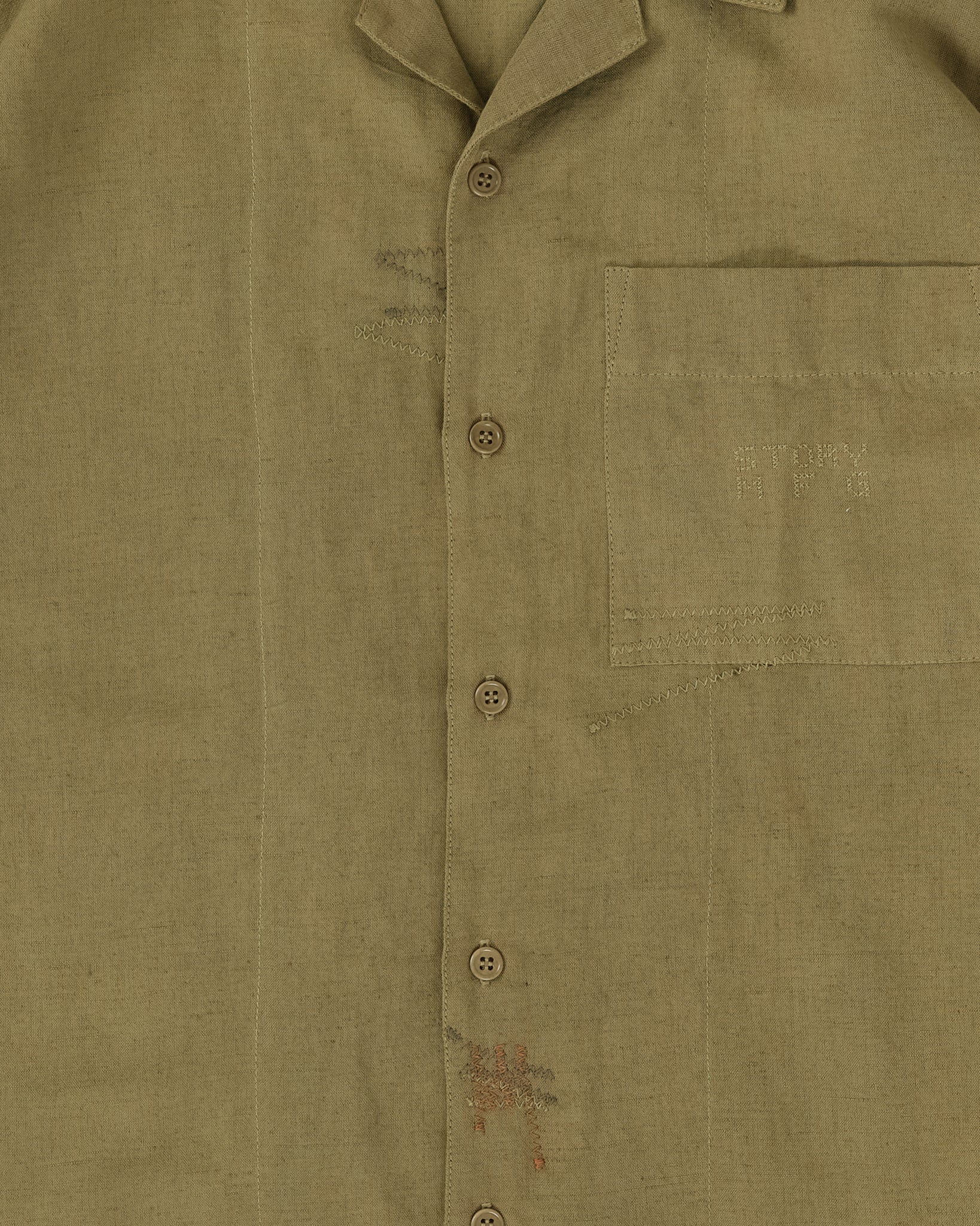 Greetings Shirt SS - Olive Zigzag