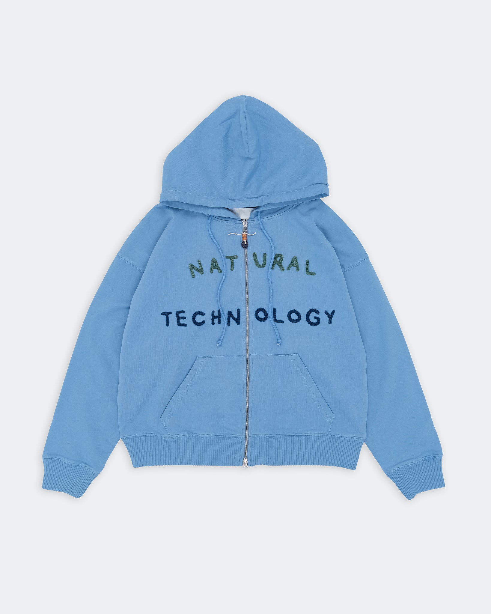 Geo Zip Hoodie - Mid Indigo