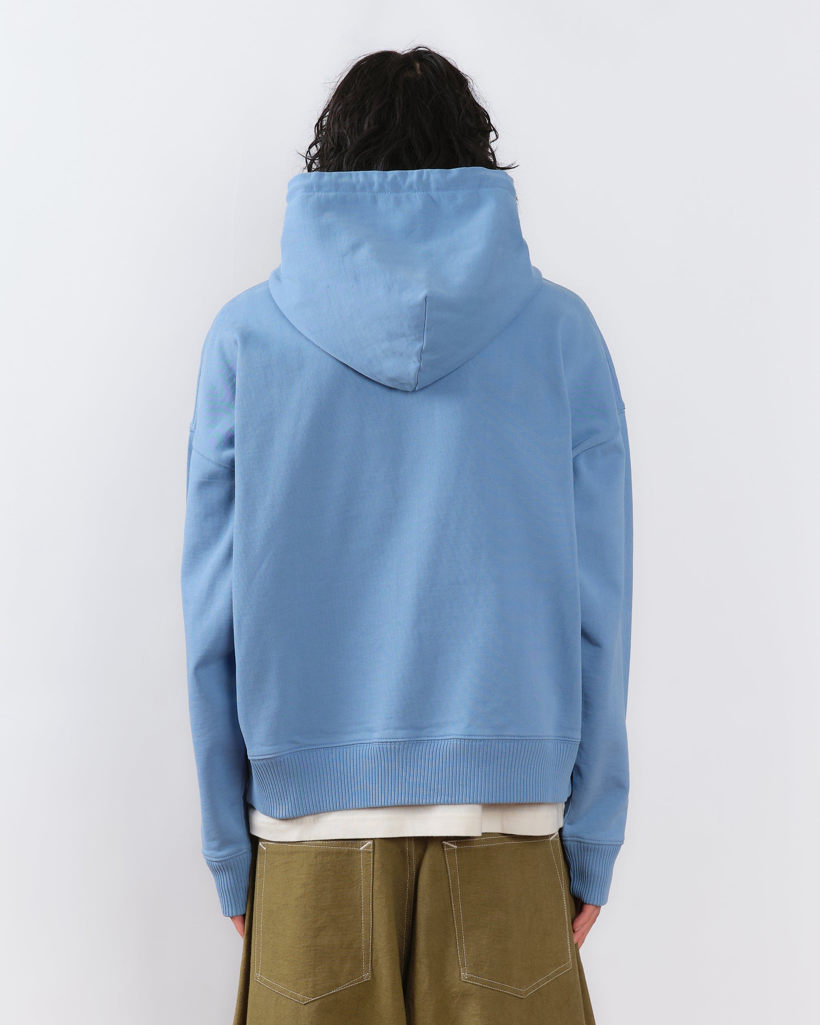 Geo Zip Hoodie - Mid Indigo