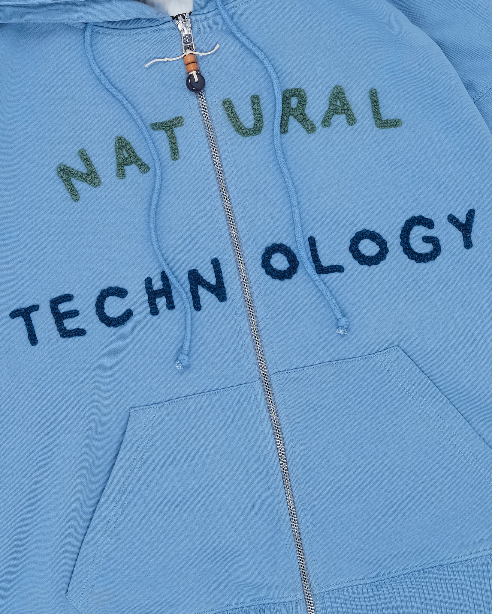 Geo Zip Hoodie - Mid Indigo