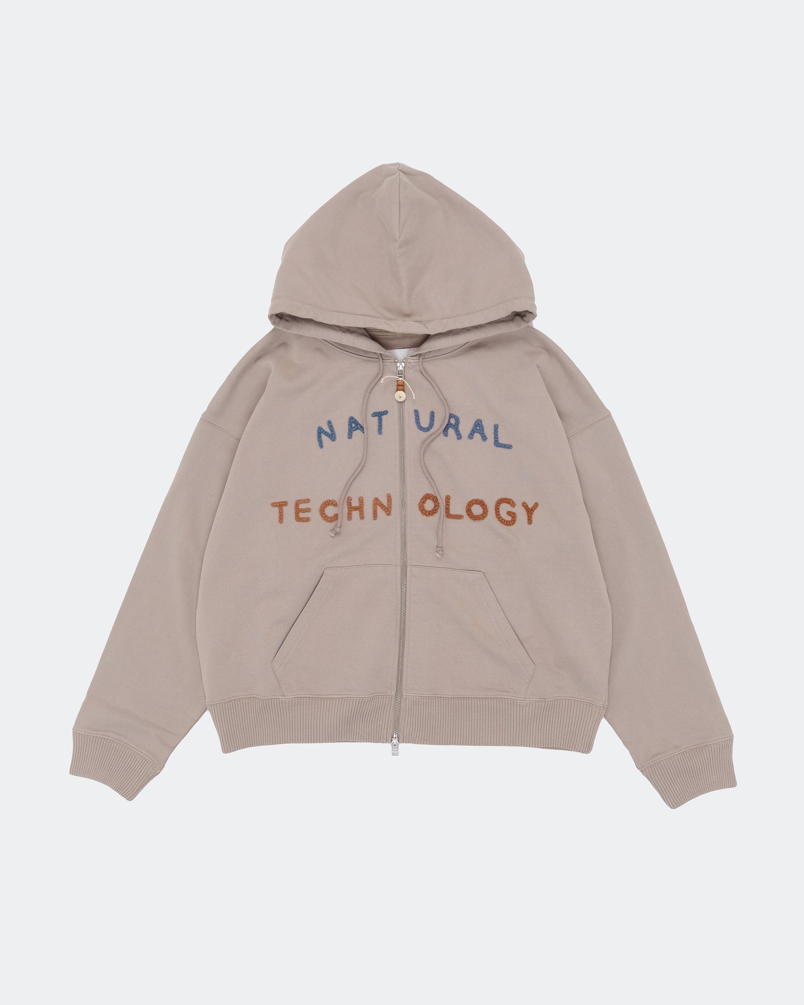 Geo Zip Hoodie - Soft Grey