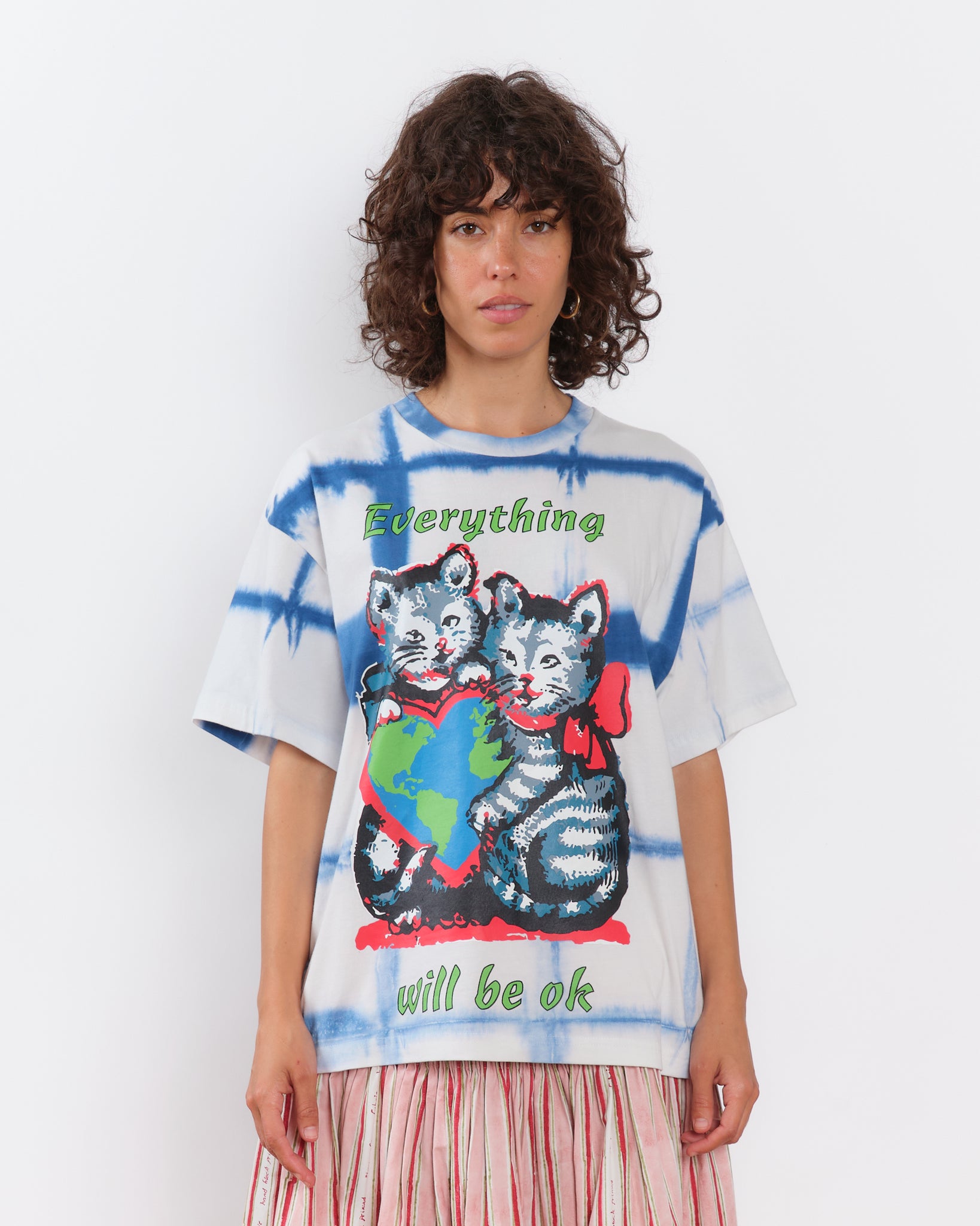 Grateful Tee SS - Indigo Kitten Courage