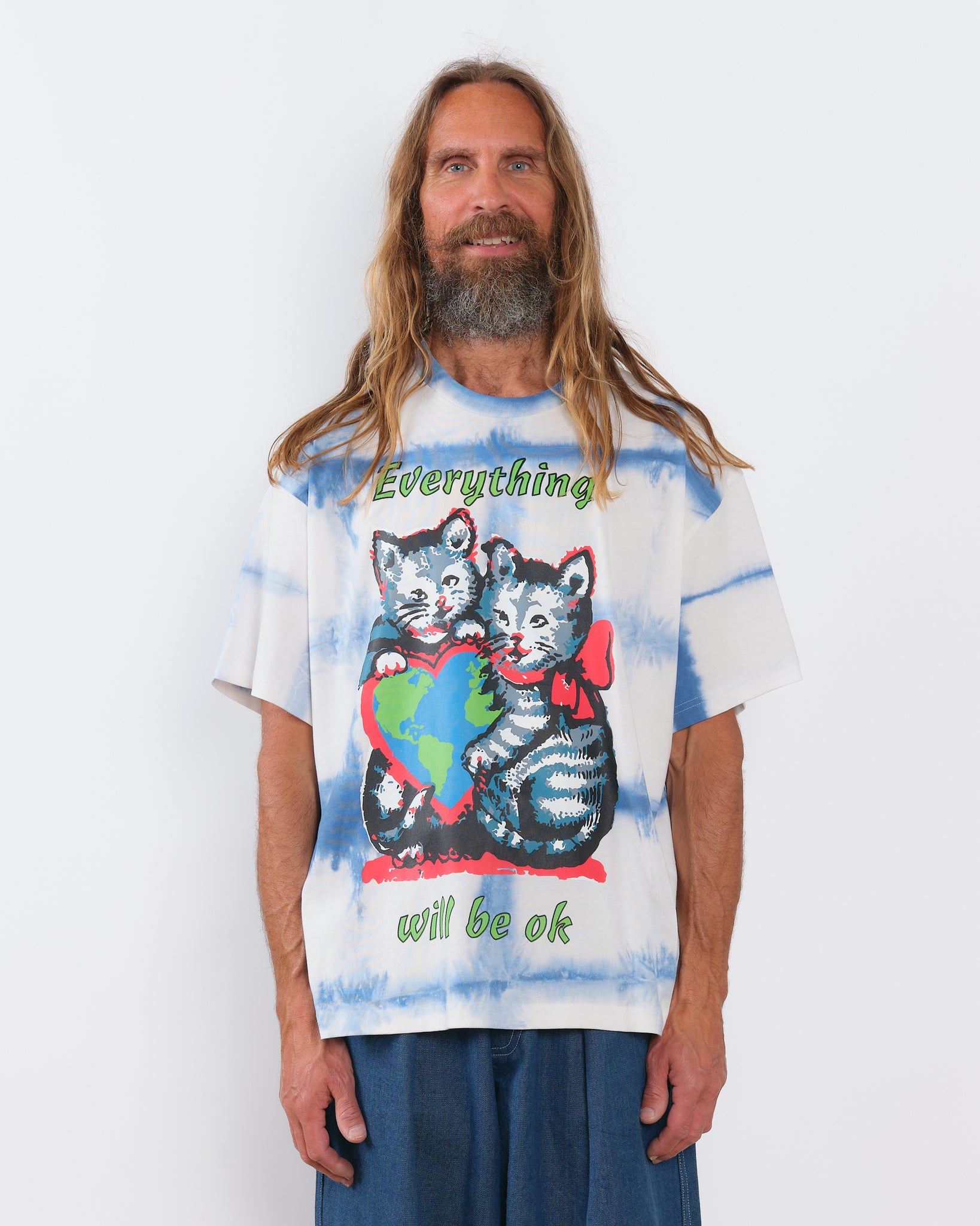 Grateful Tee SS - Indigo Kitten Courage