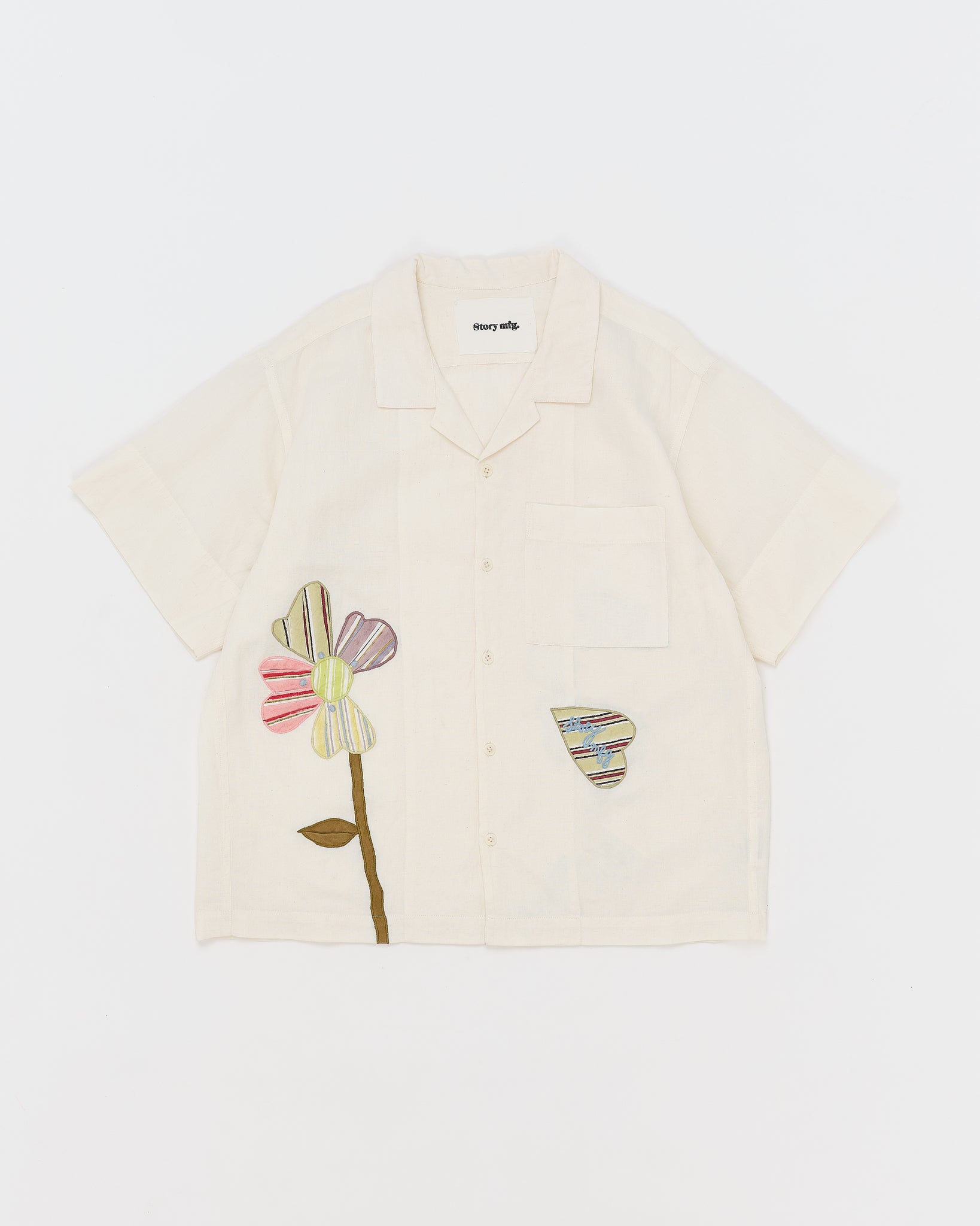 Greetings Shirt SS - Ecru Pansy