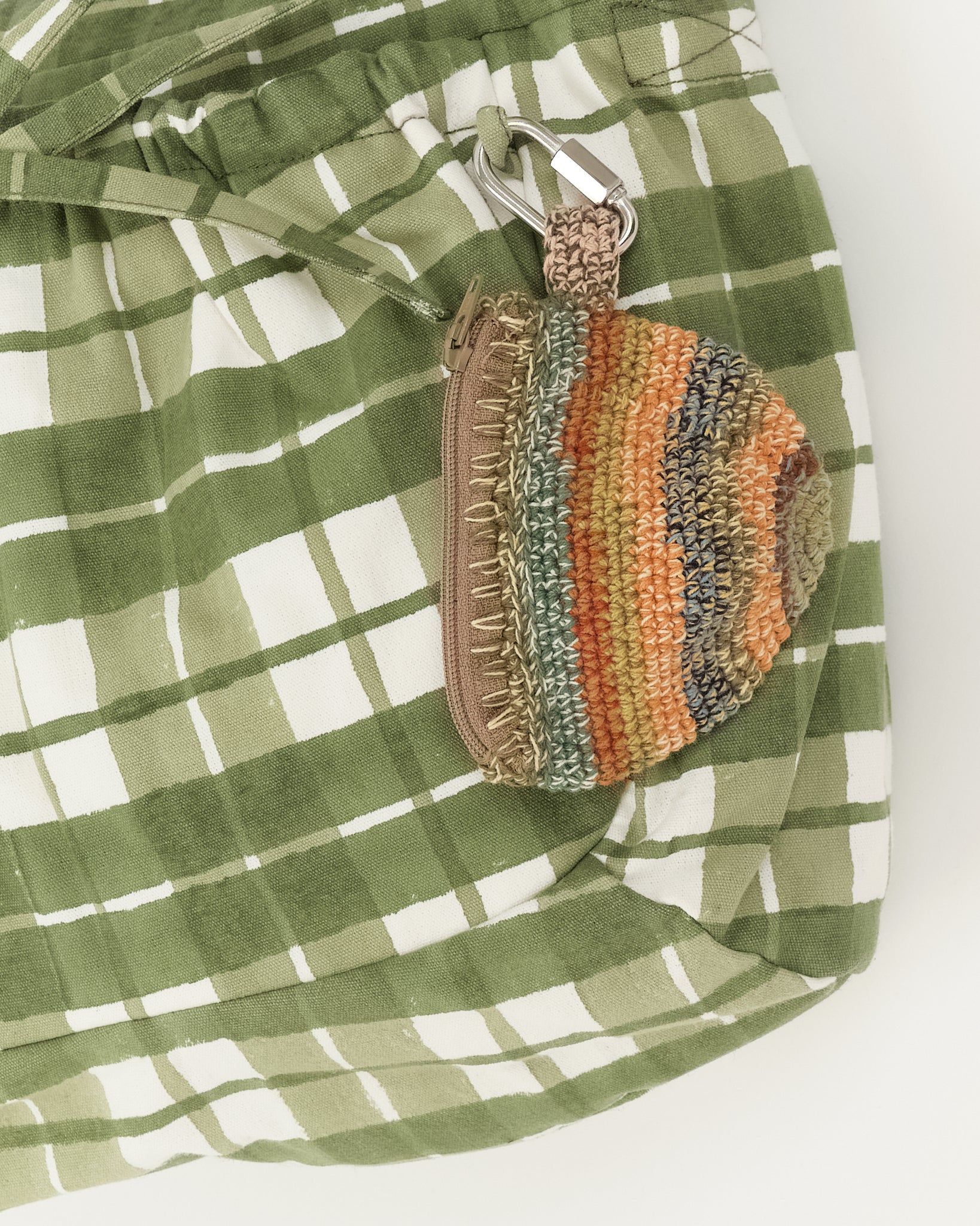 Medium Drawstring Port-All - Olive Check