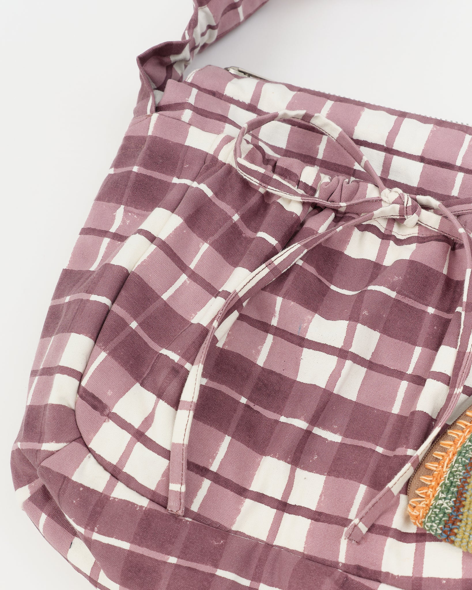 Medium Drawstring Port-All - Purple Check