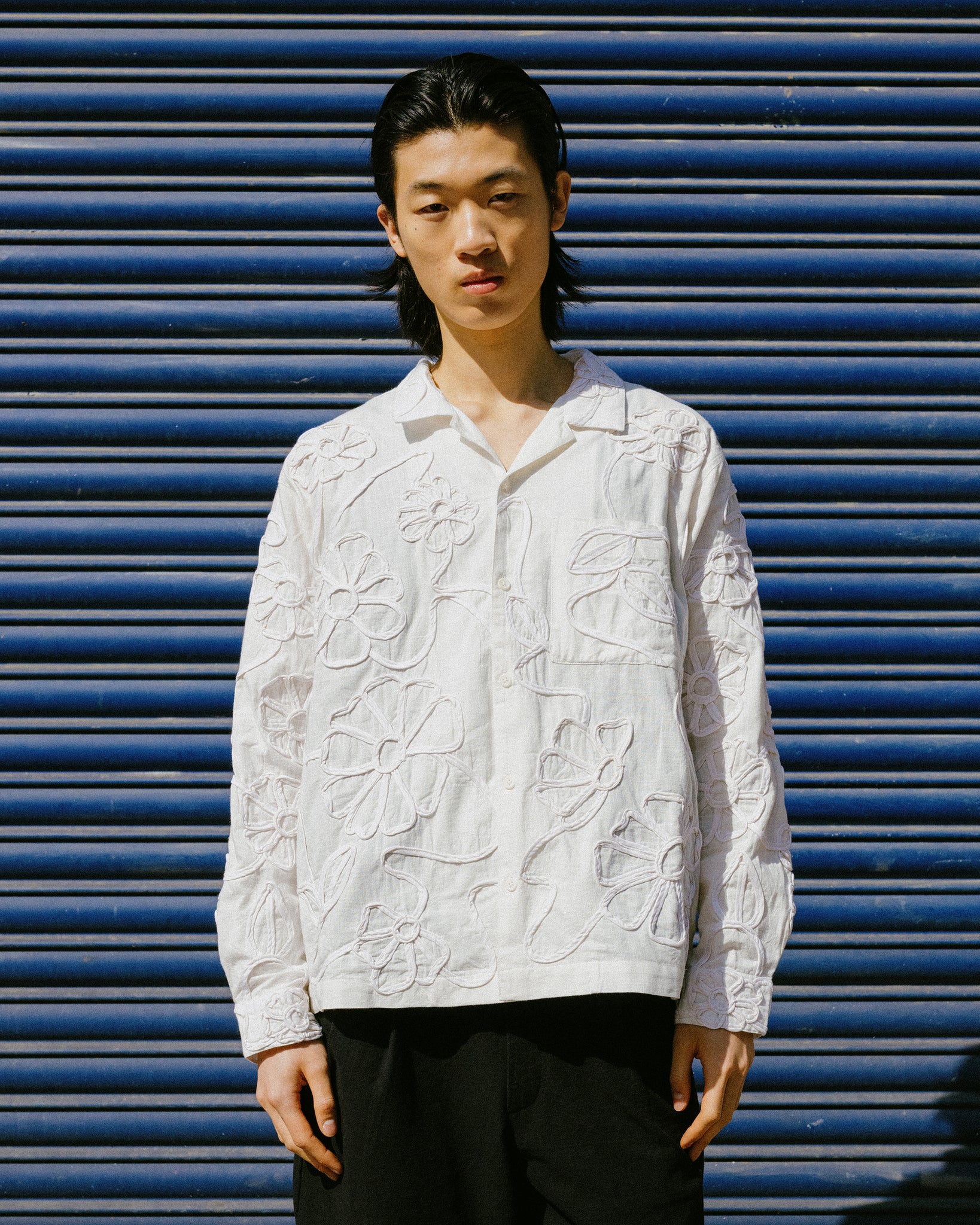 Greetings Shirt LS - Ecru Ribbon