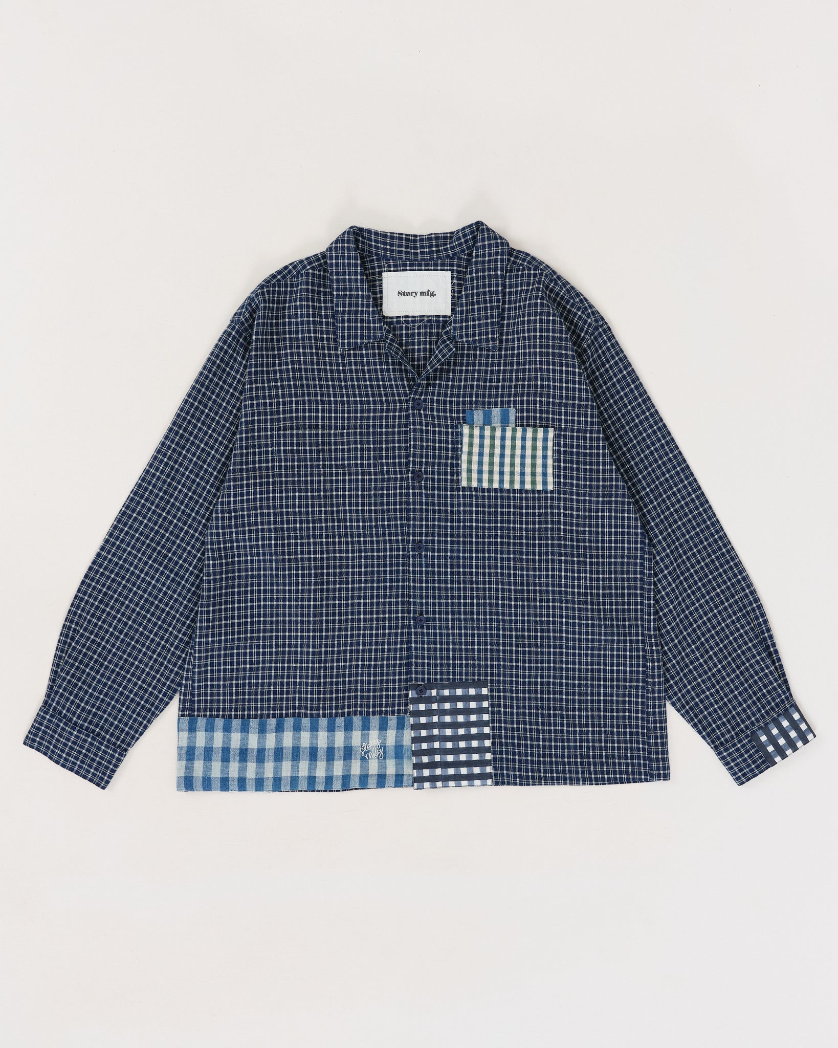 PA Shirt LS - Indigo Picnic Handloom