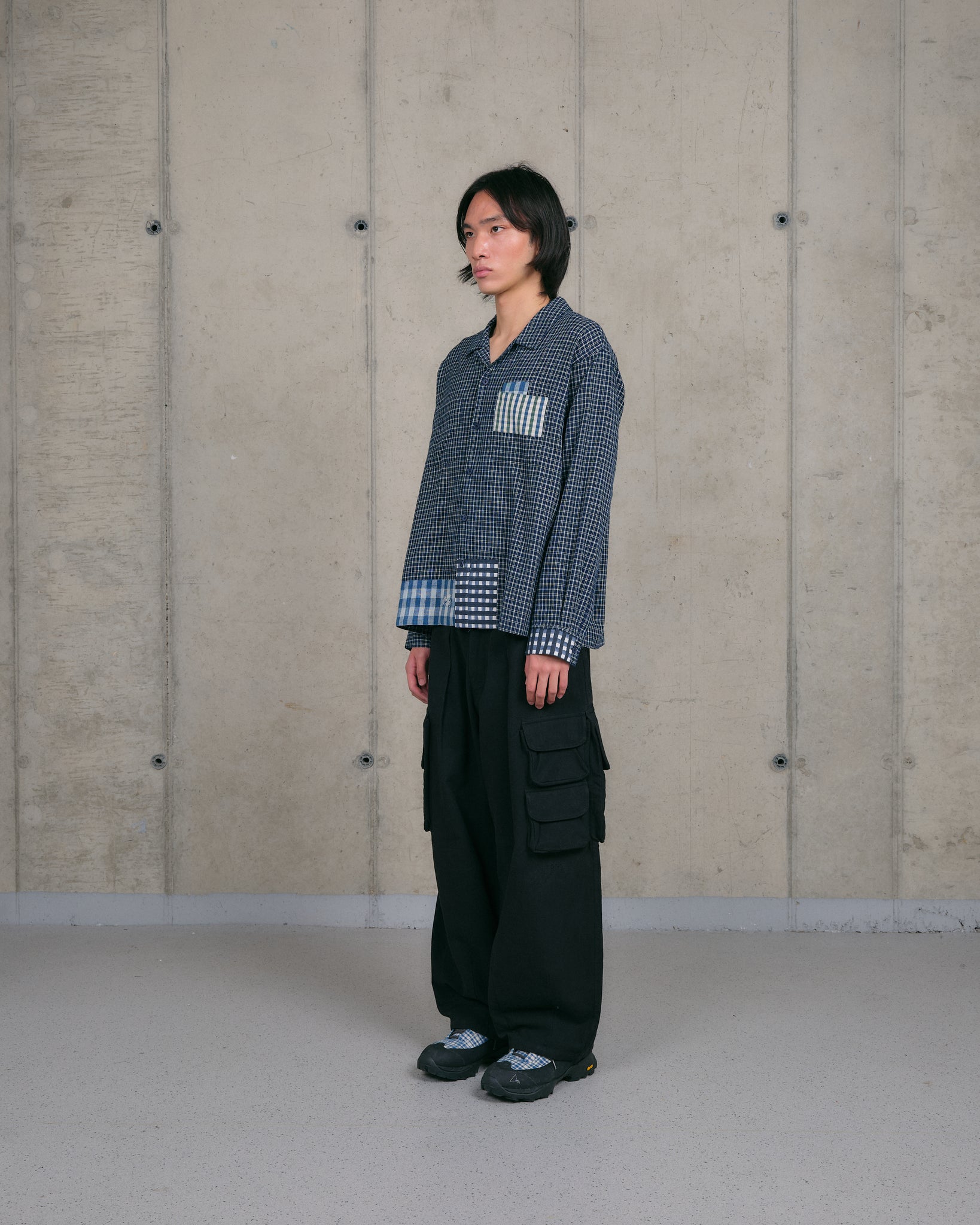PA Shirt LS - Indigo Picnic Handloom