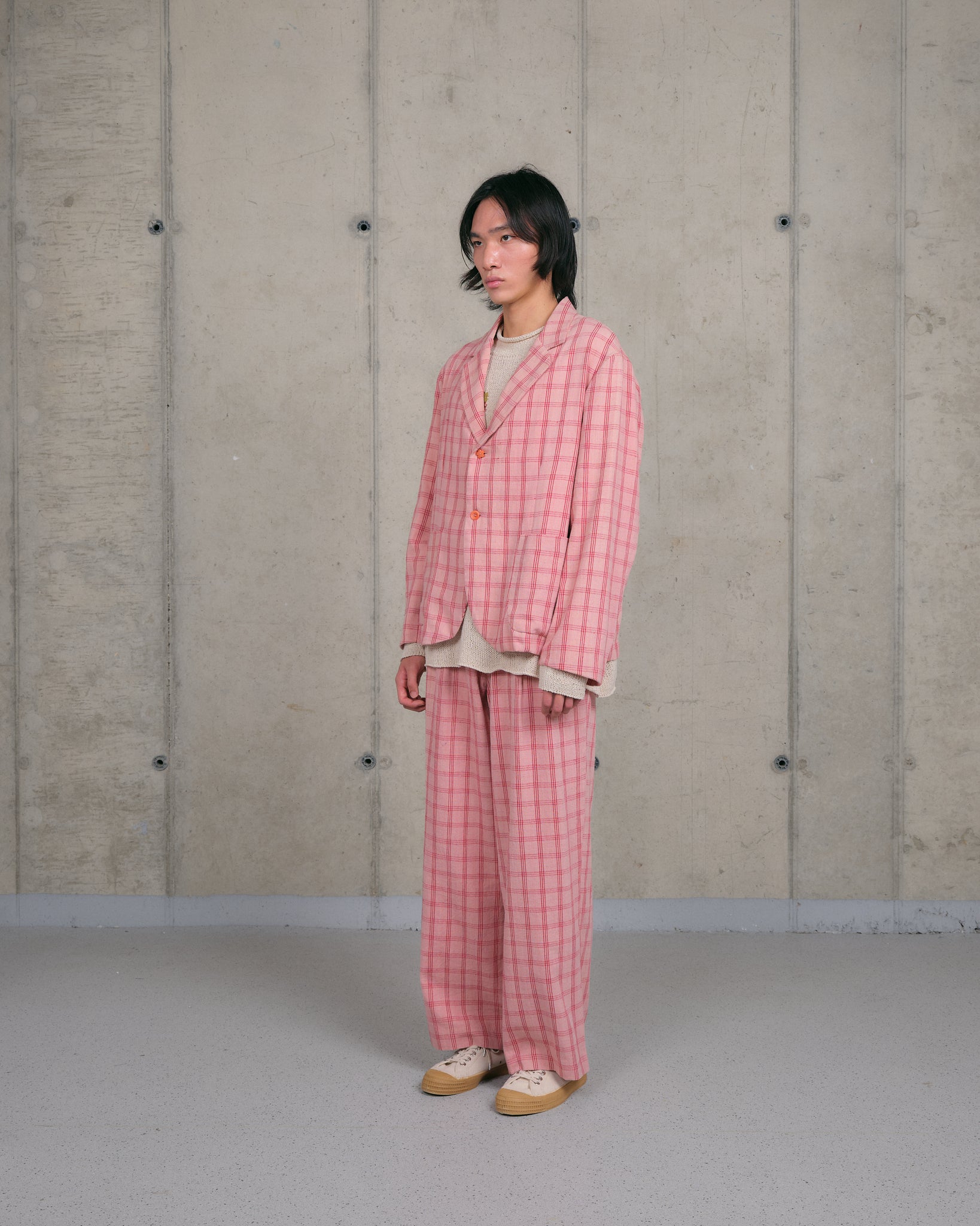 Shale Jacket - Pink Check Handloom
