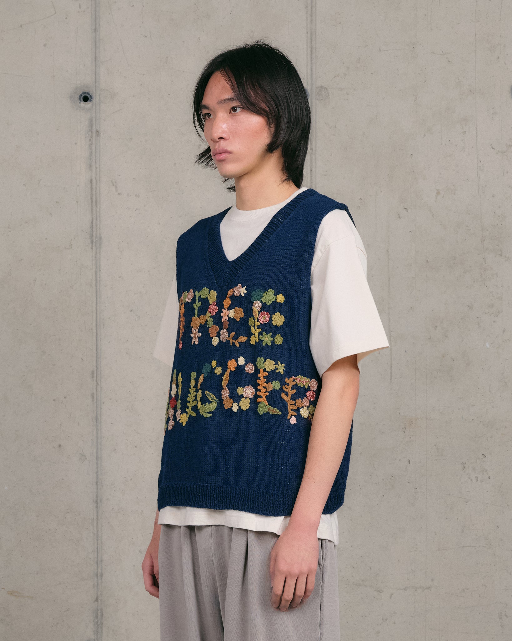Party Knit Vest - Indigo Tree Hugger