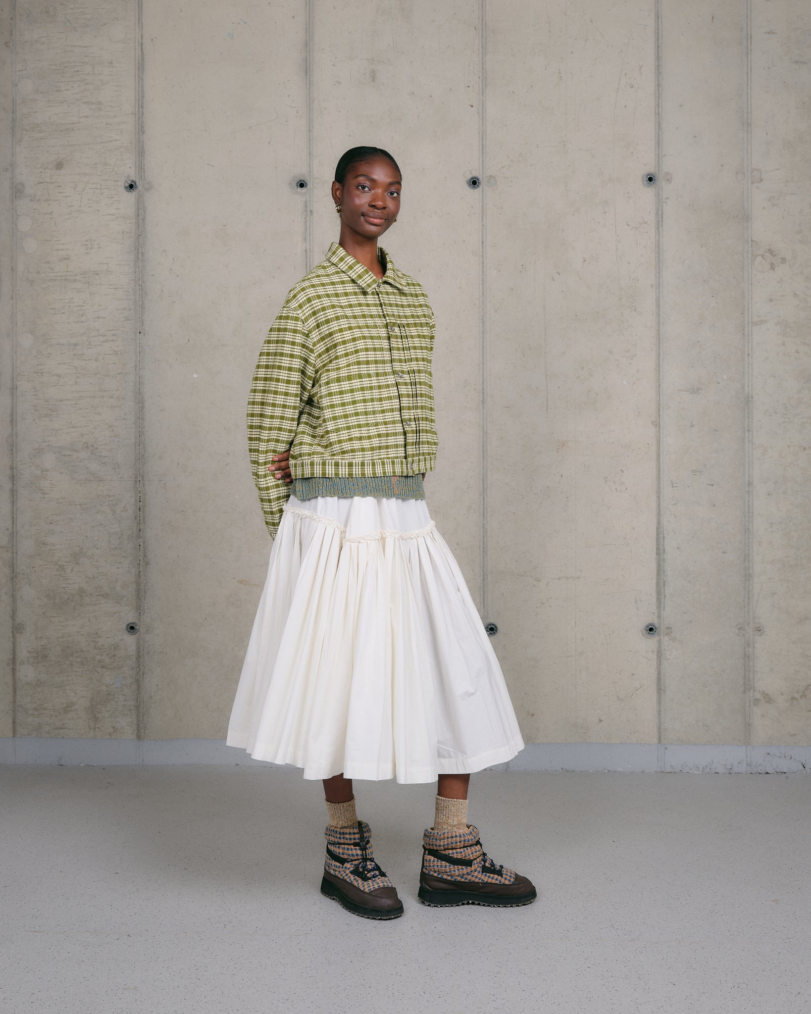 Sundae Jacket - Moss Check Handloom