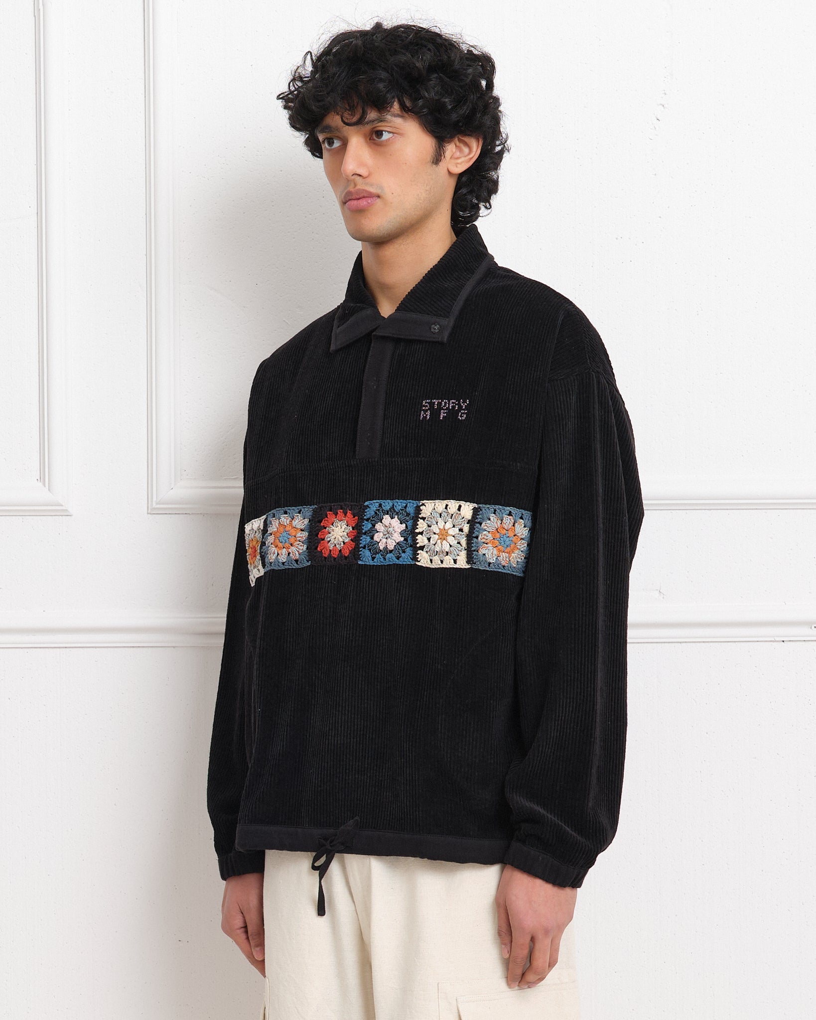 Polite Pullover - Black Corduroy