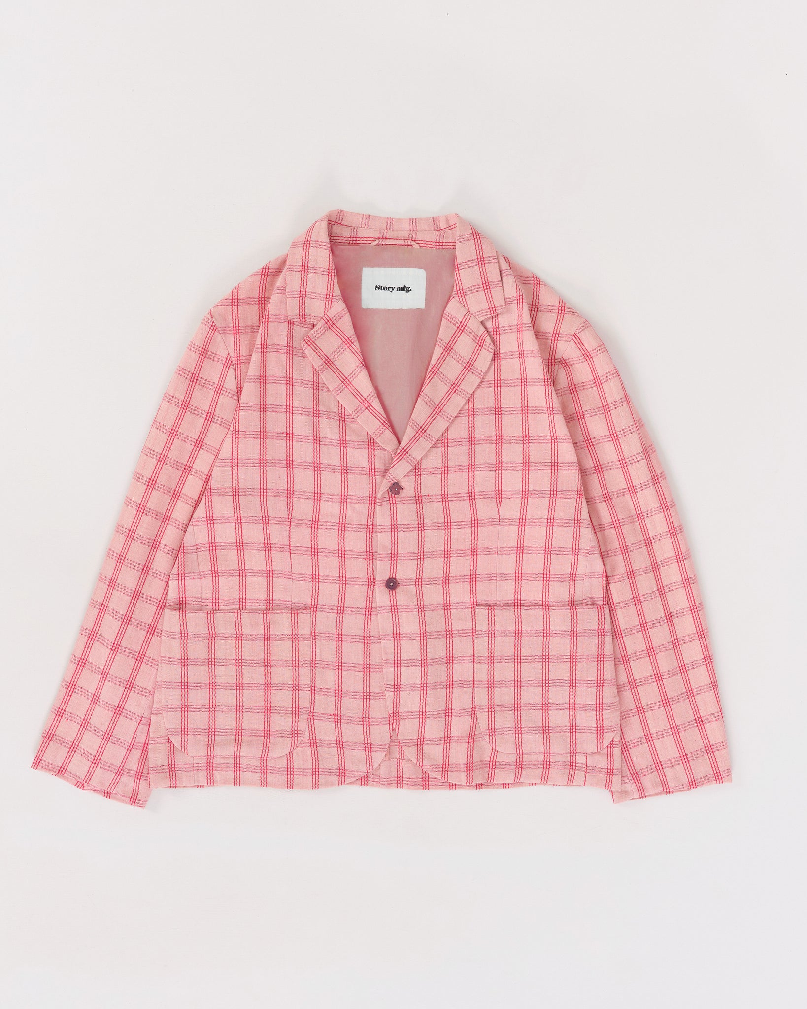 Shale Jacket - Pink Check Handloom
