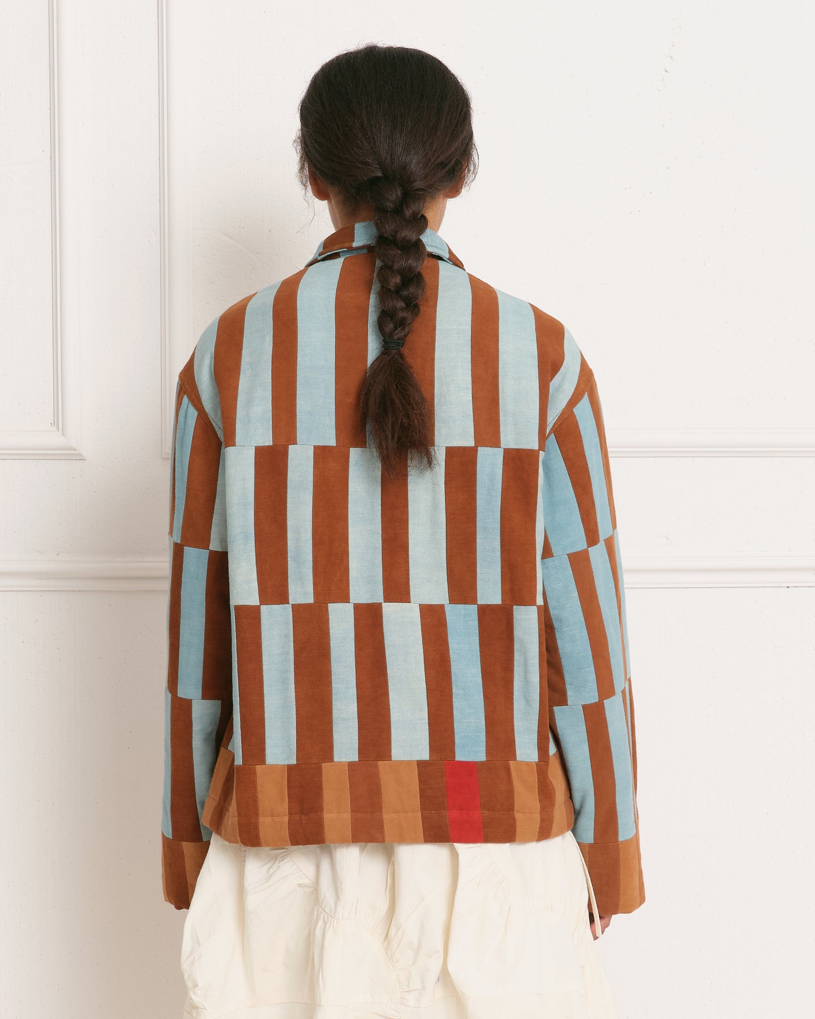 Short on Time Jacket - Indigo Stripe Patchwork