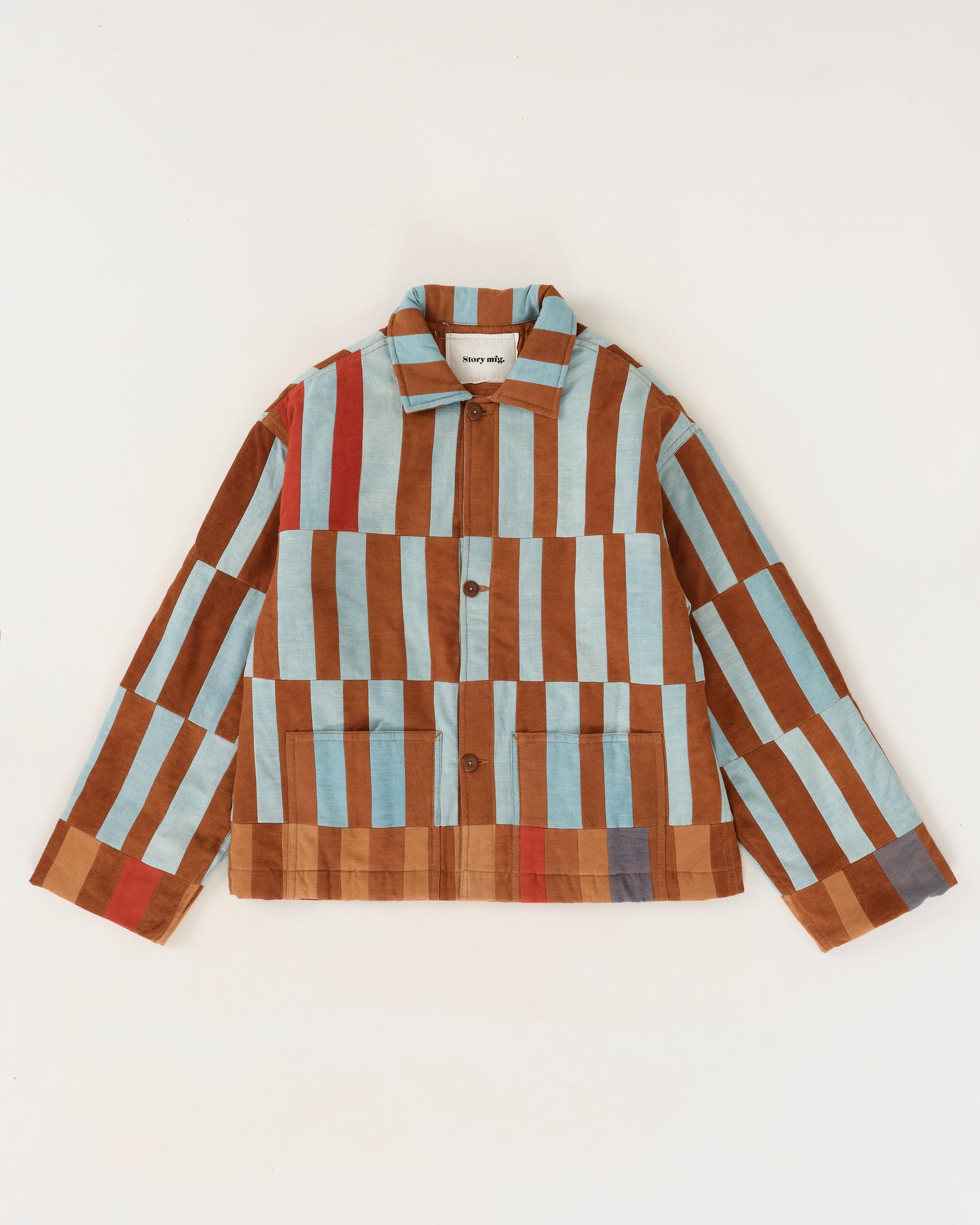 Short on Time Jacket - Indigo Stripe Patchwork