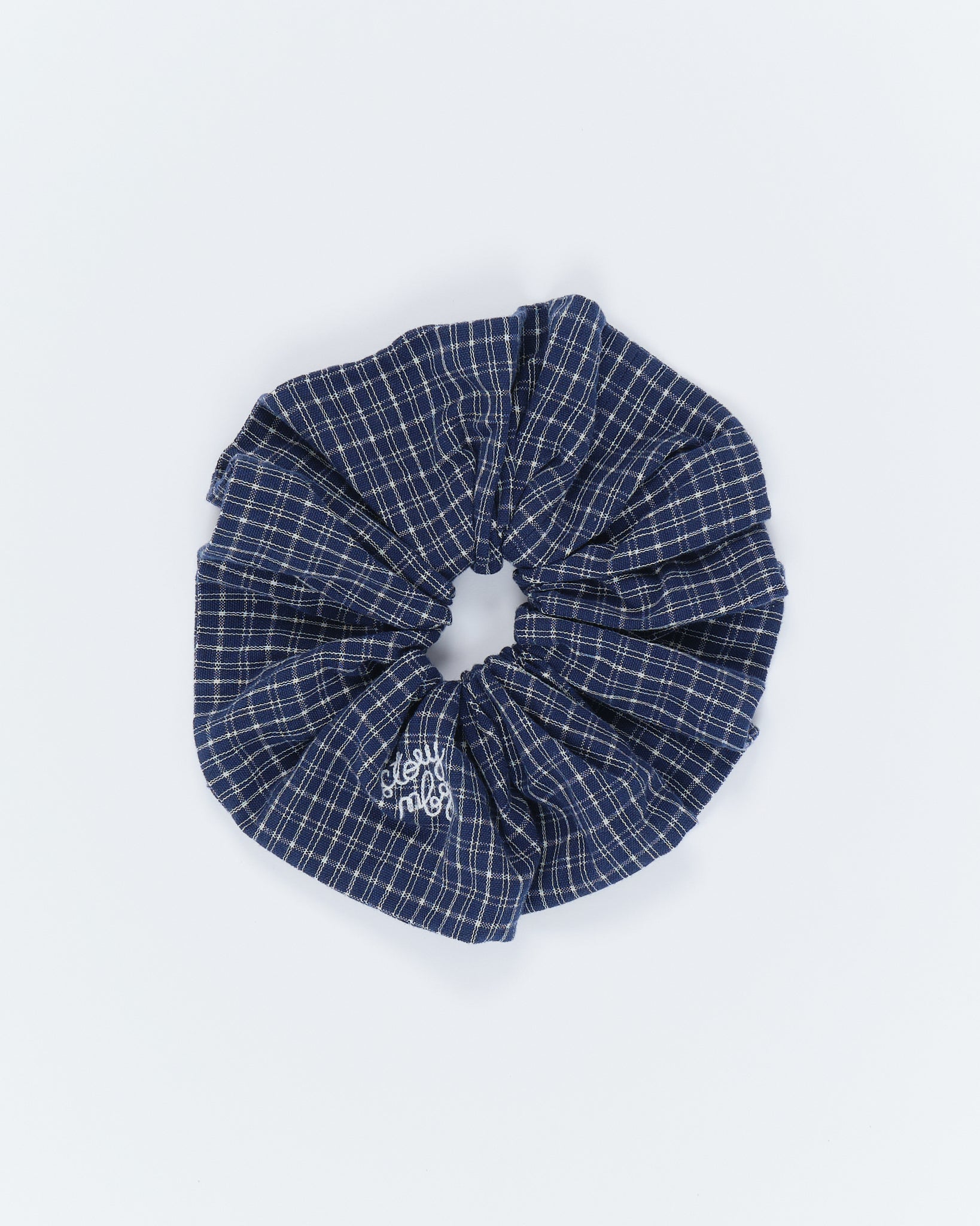 Scrunchie - Indigo Check Handloom
