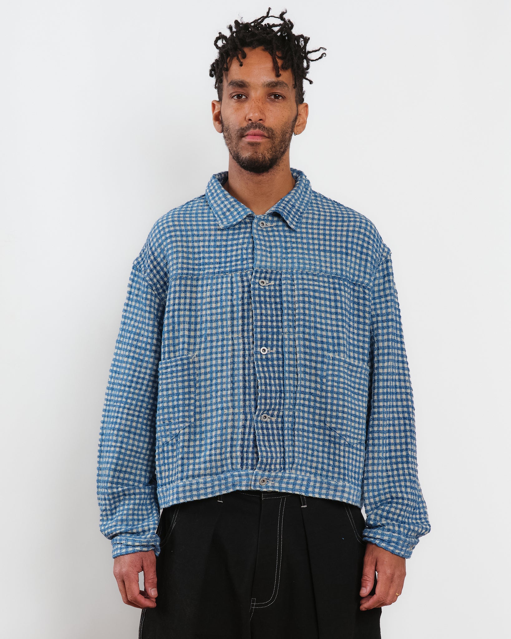 Sundae Jacket - Indigo Wobbly Waffle