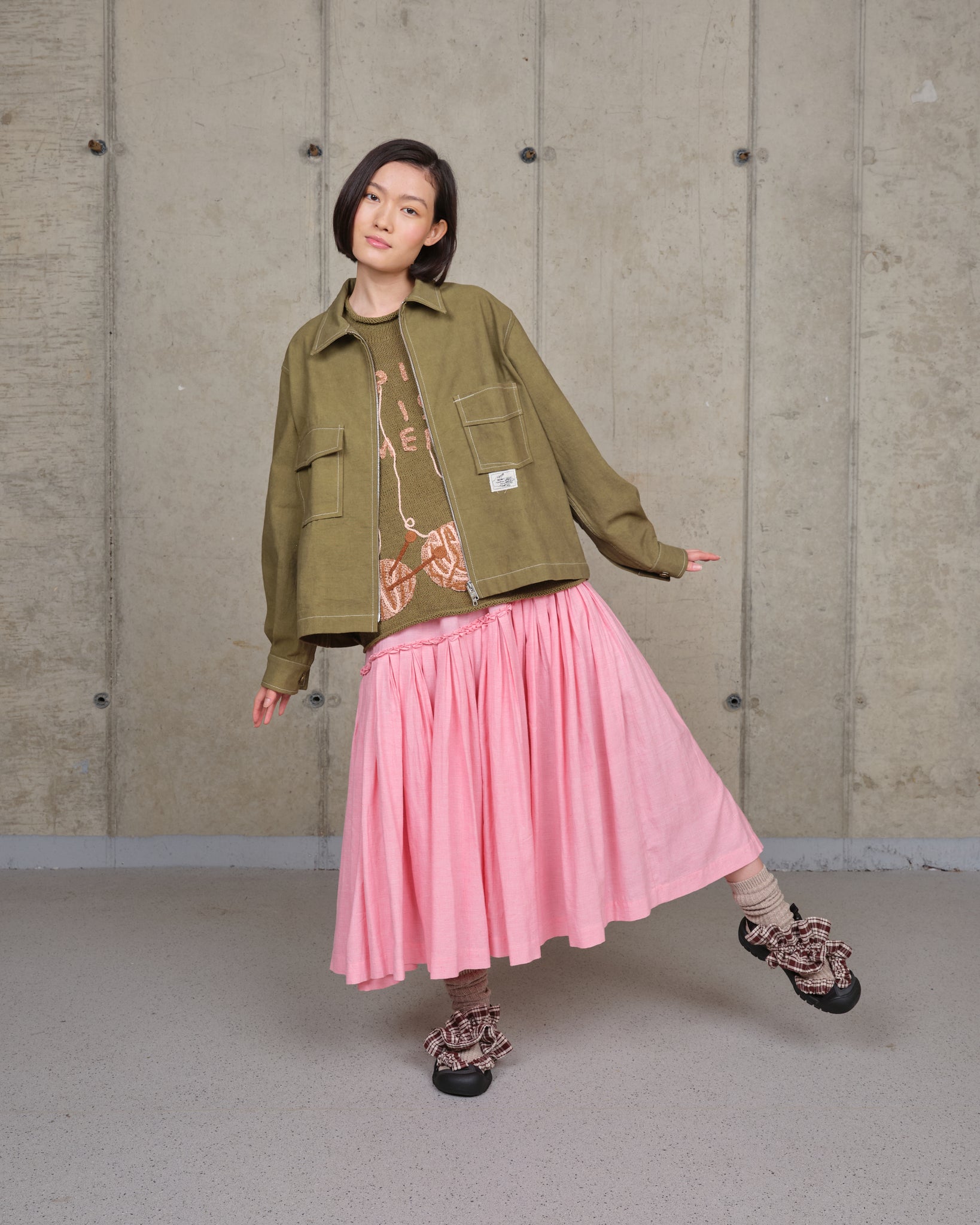 Pine Skirt - Pink Pleats