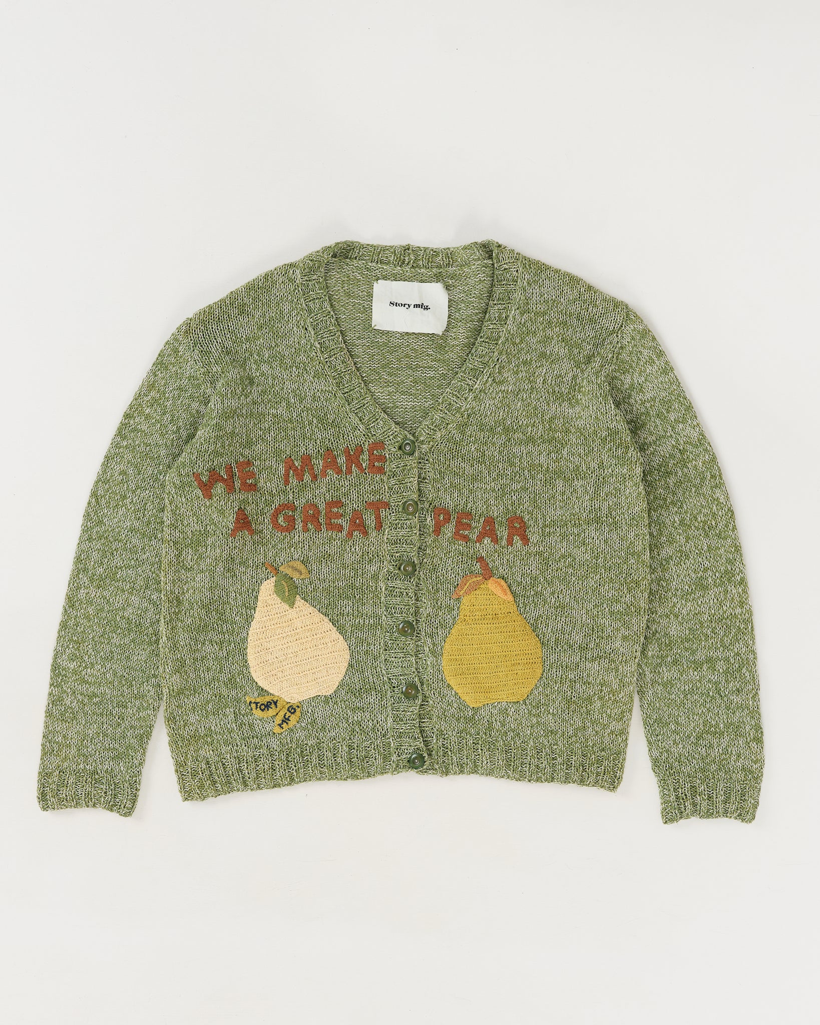 Twinsun Knit Cardigan - Green Pears