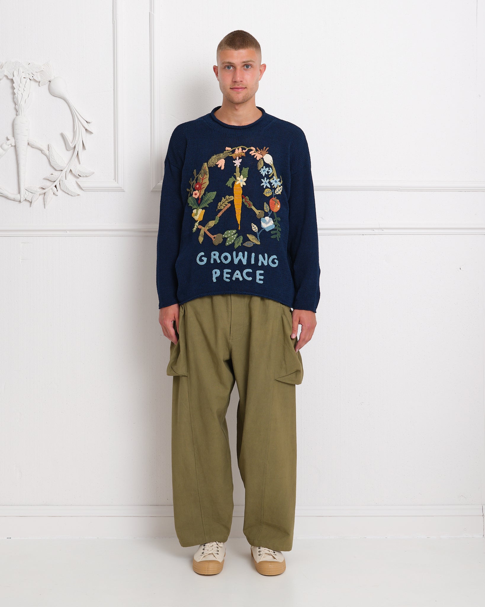 Twinsun Knit Rollneck - Indigo Growing Peace