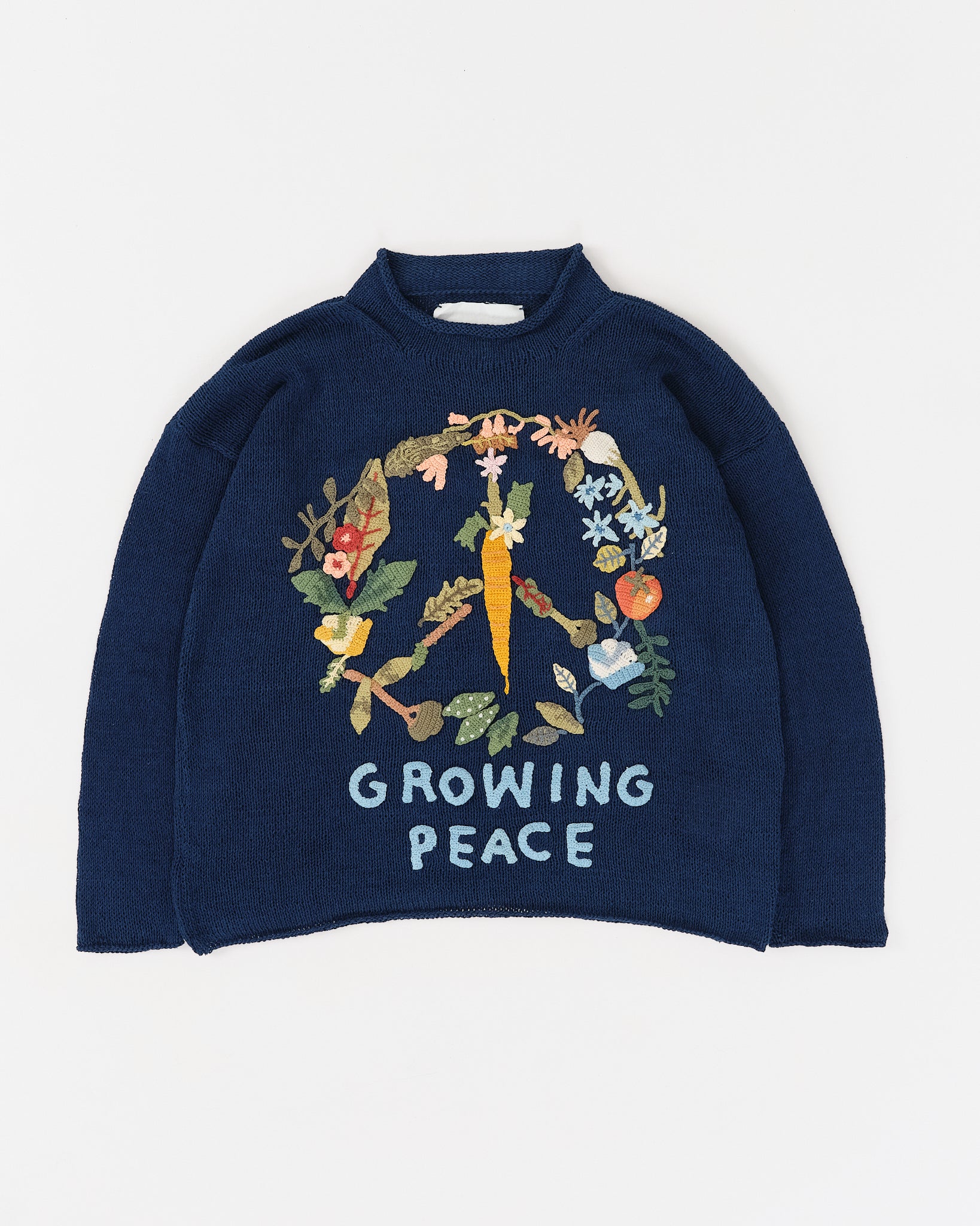 Twinsun Knit Rollneck - Indigo Growing Peace