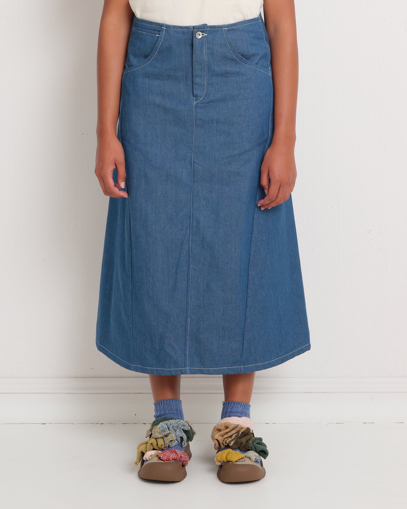 Twisty Skirt - Indigo Denim Wonky-Wear