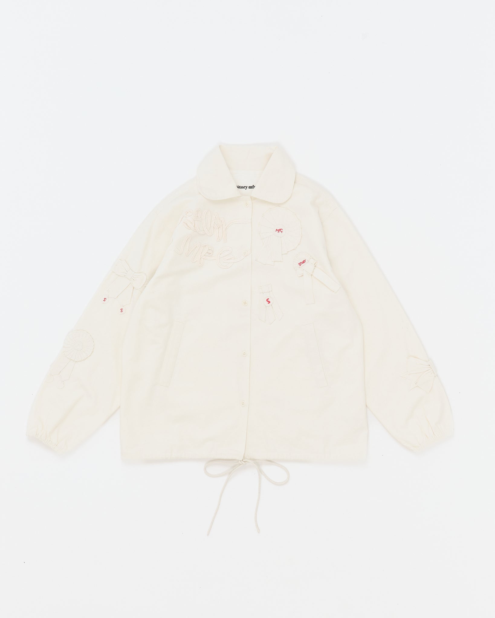 Varsity Jacket - Ecru Rosette